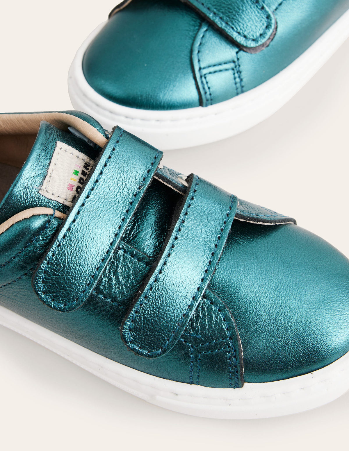 Double Strap Low Tops-Teal Blue - Image 3