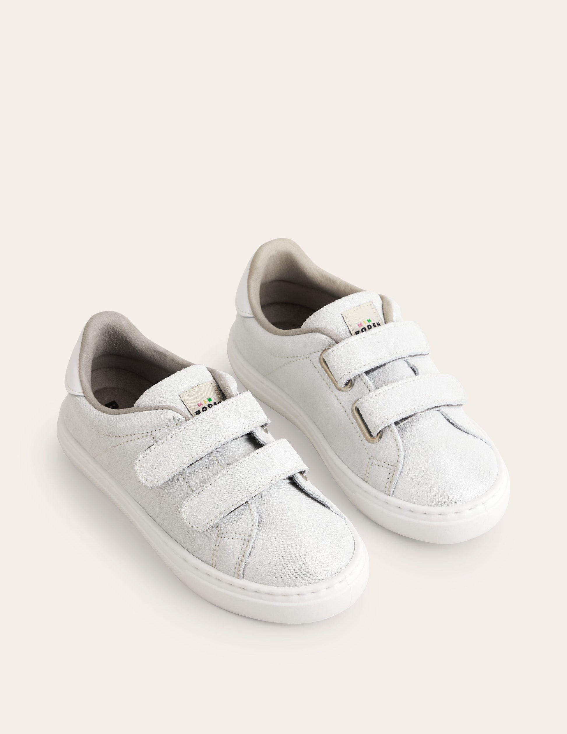 Double Strap Low Tops-Silver-2