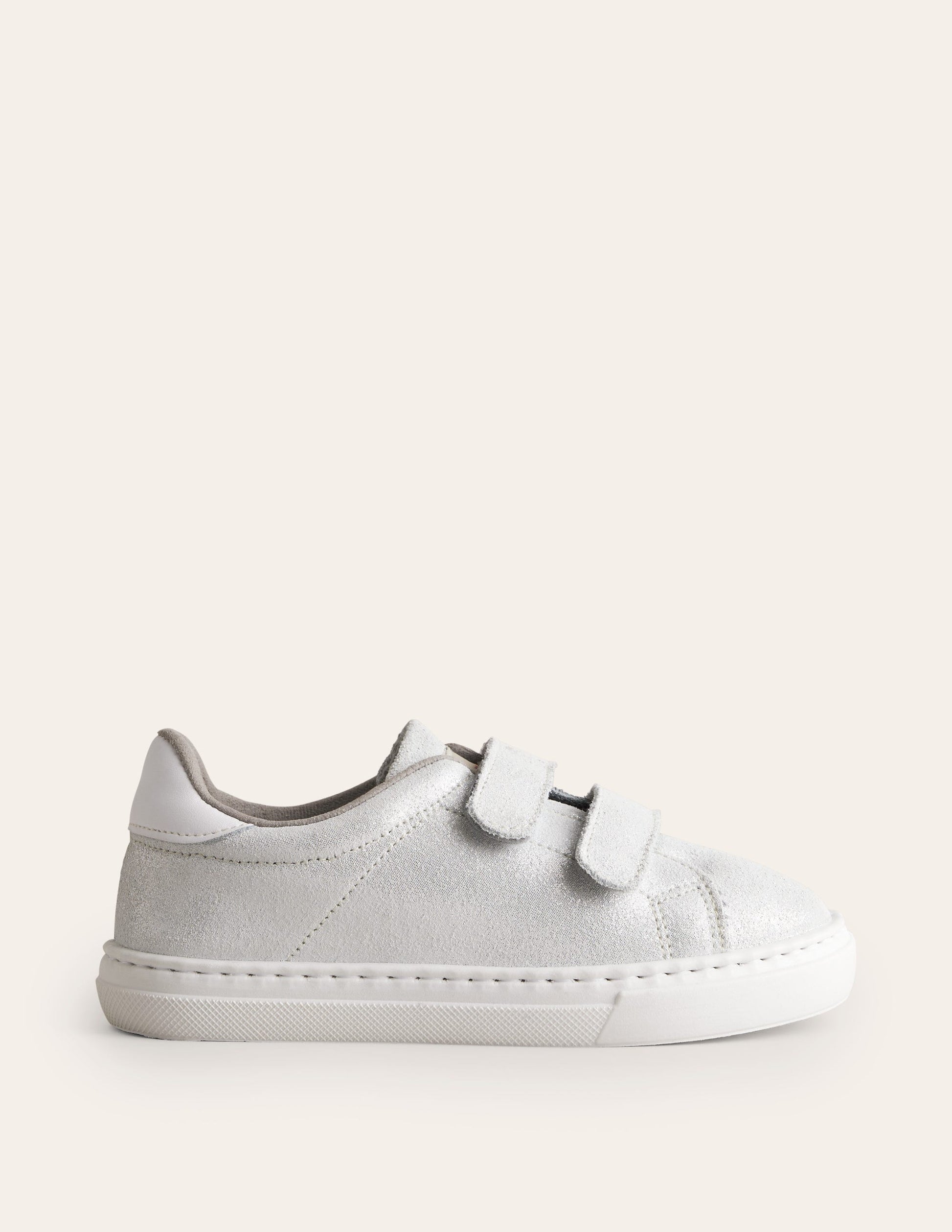 Double Strap Low Tops-Silver-1