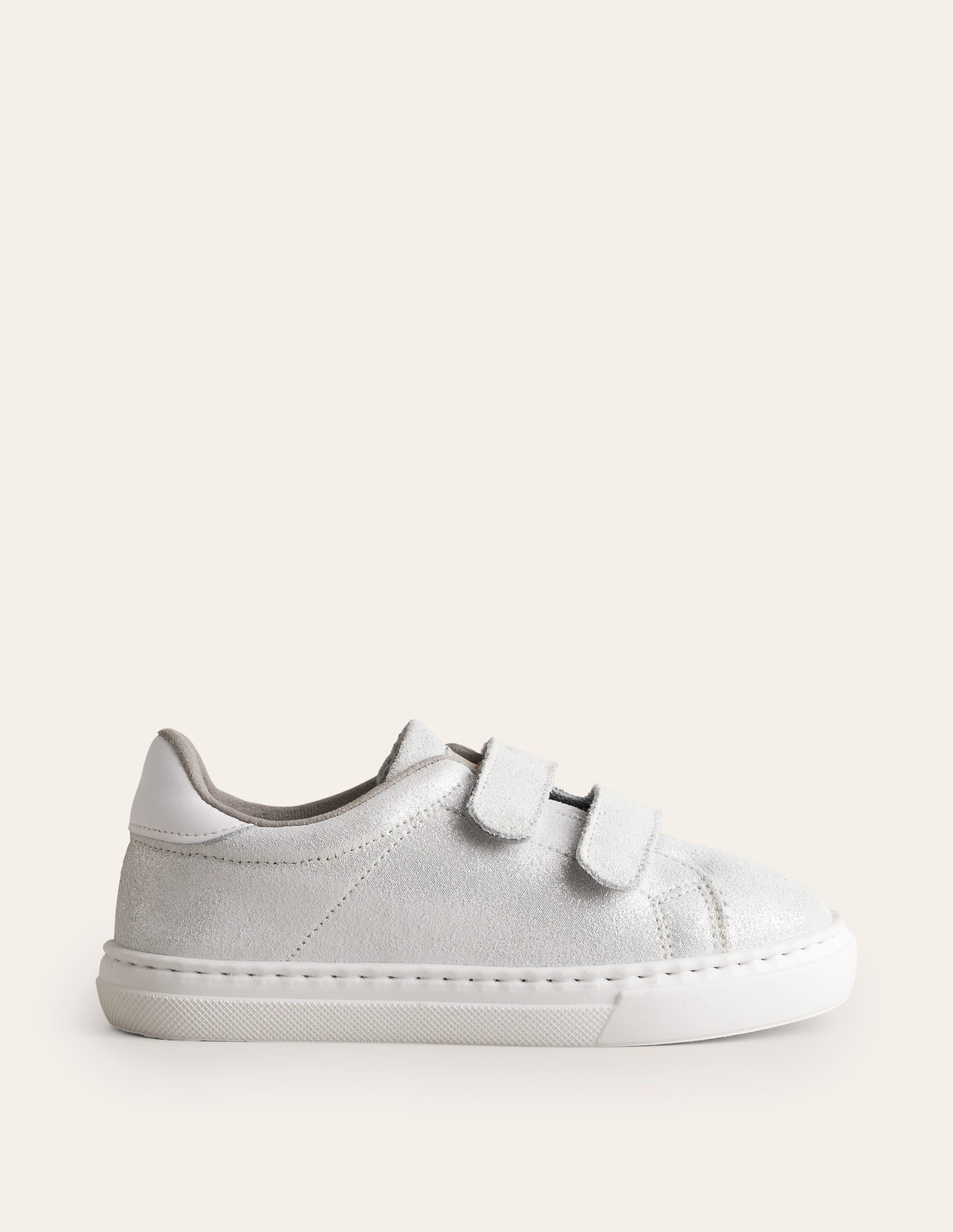 Double Strap Low Tops-Silver - Image 1