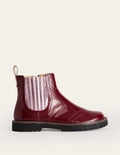 Leather Chelsea Boots-Burgundy Patent