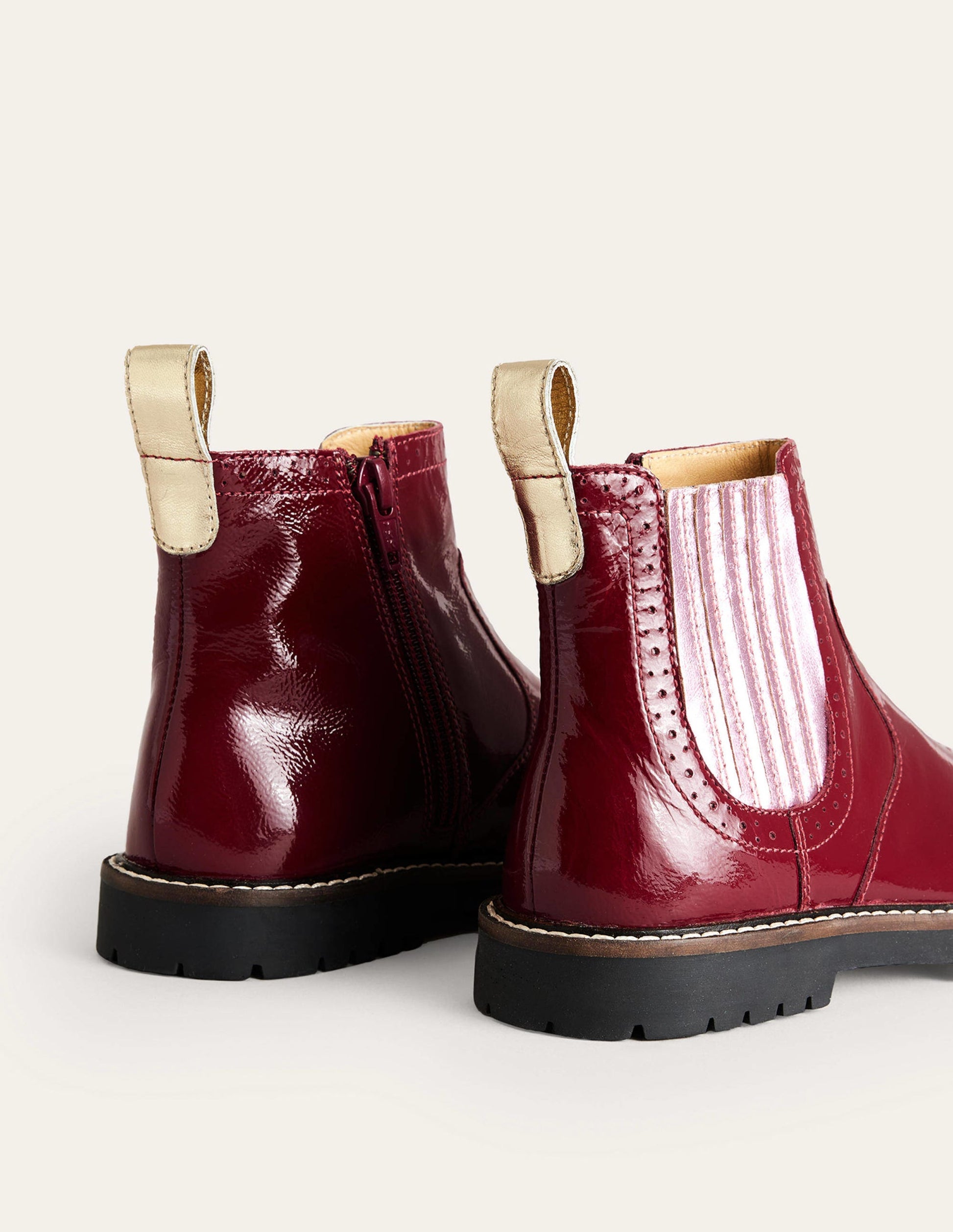 Leather Chelsea Boots-Burgundy Patent-3