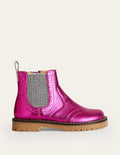 Leather Chelsea Boots-Bright Pink Metallic