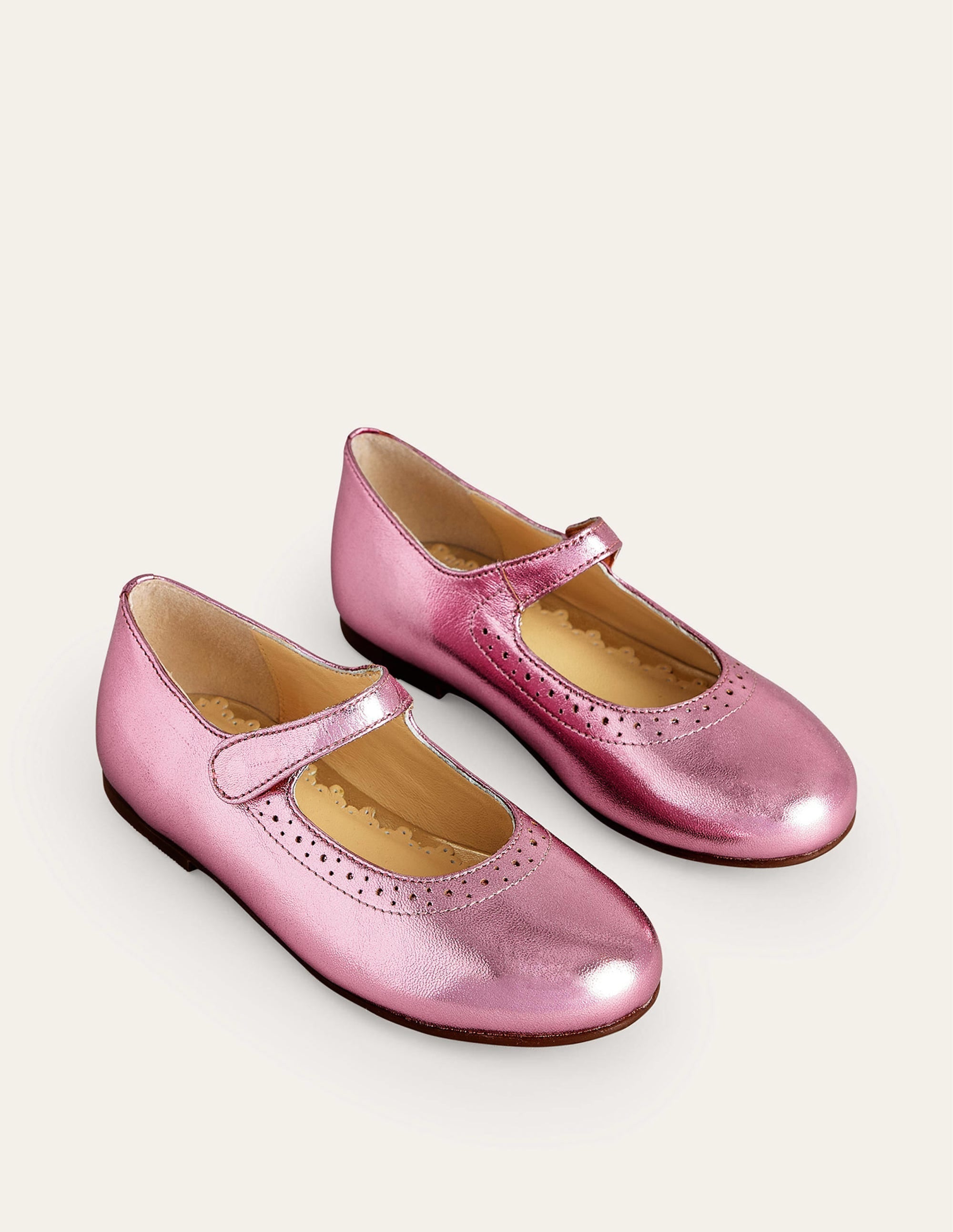 Leather Mary Janes-Metallic Pink - Image 2