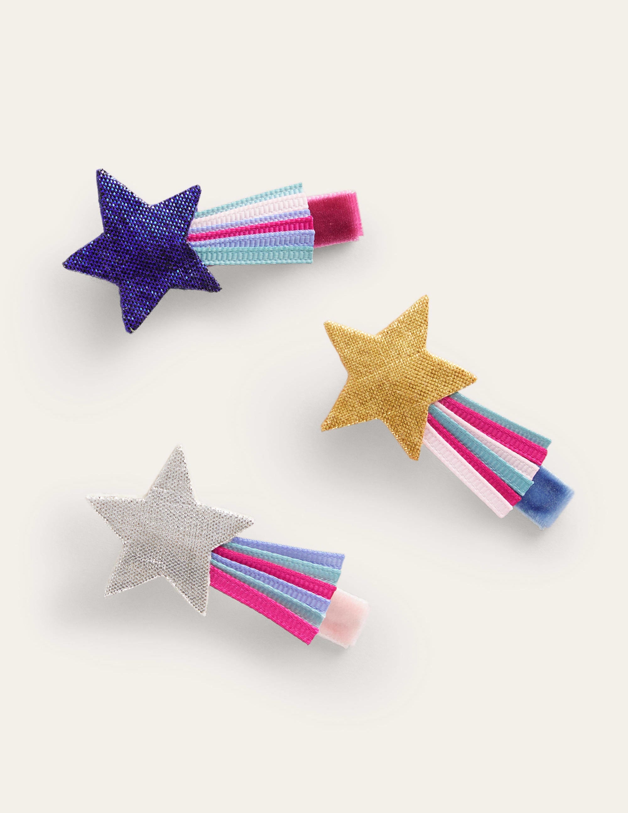 Hair Clips 3 Pack-Metallic Stars - Image 1