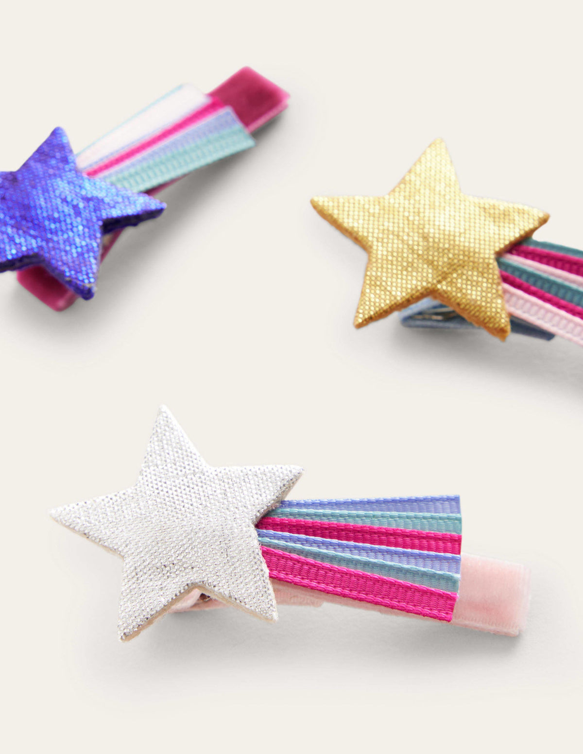 Hair Clips 3 Pack-Metallic Stars - Image 2