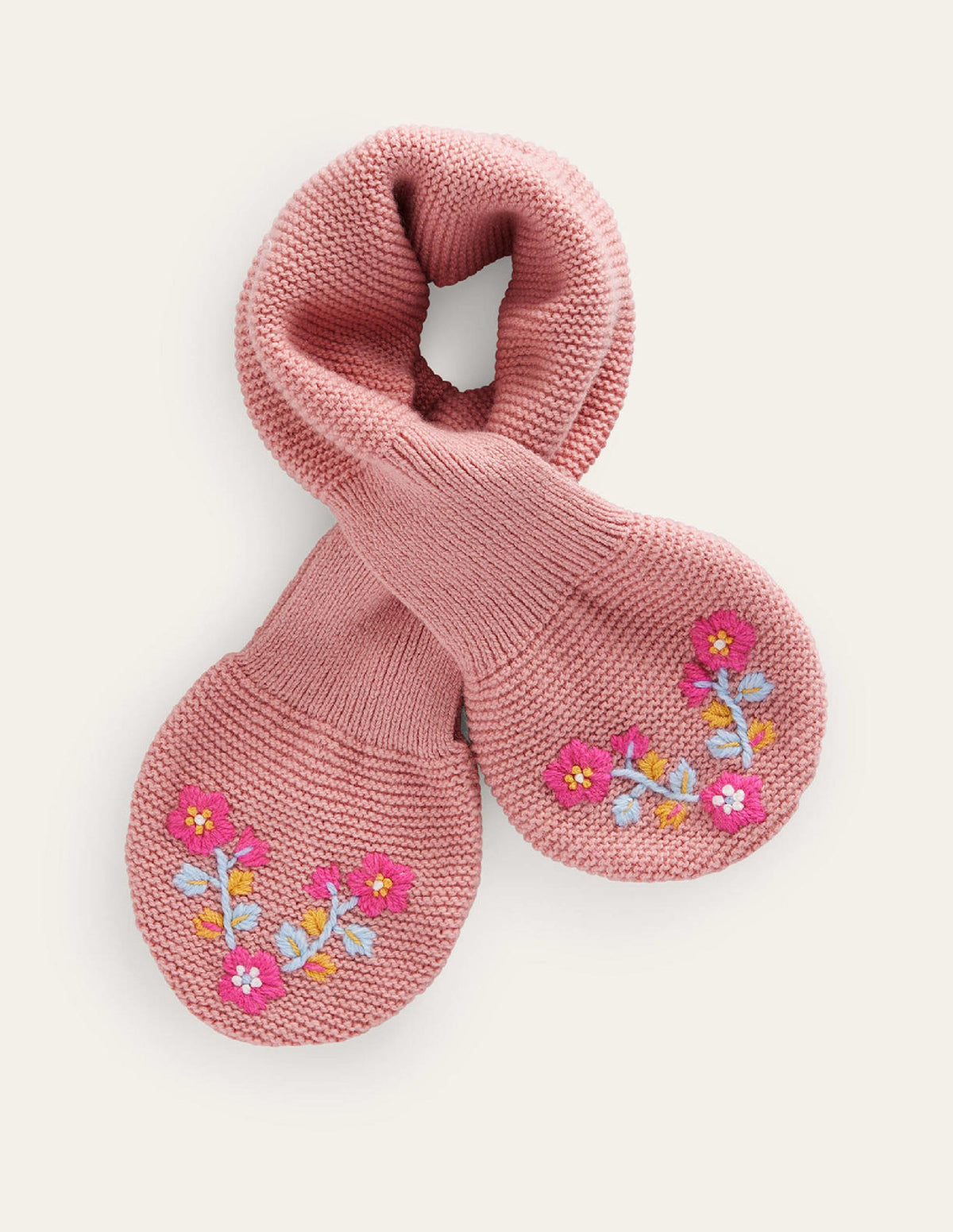 Knitted Keyhole Scarf-French Pink - Image 2