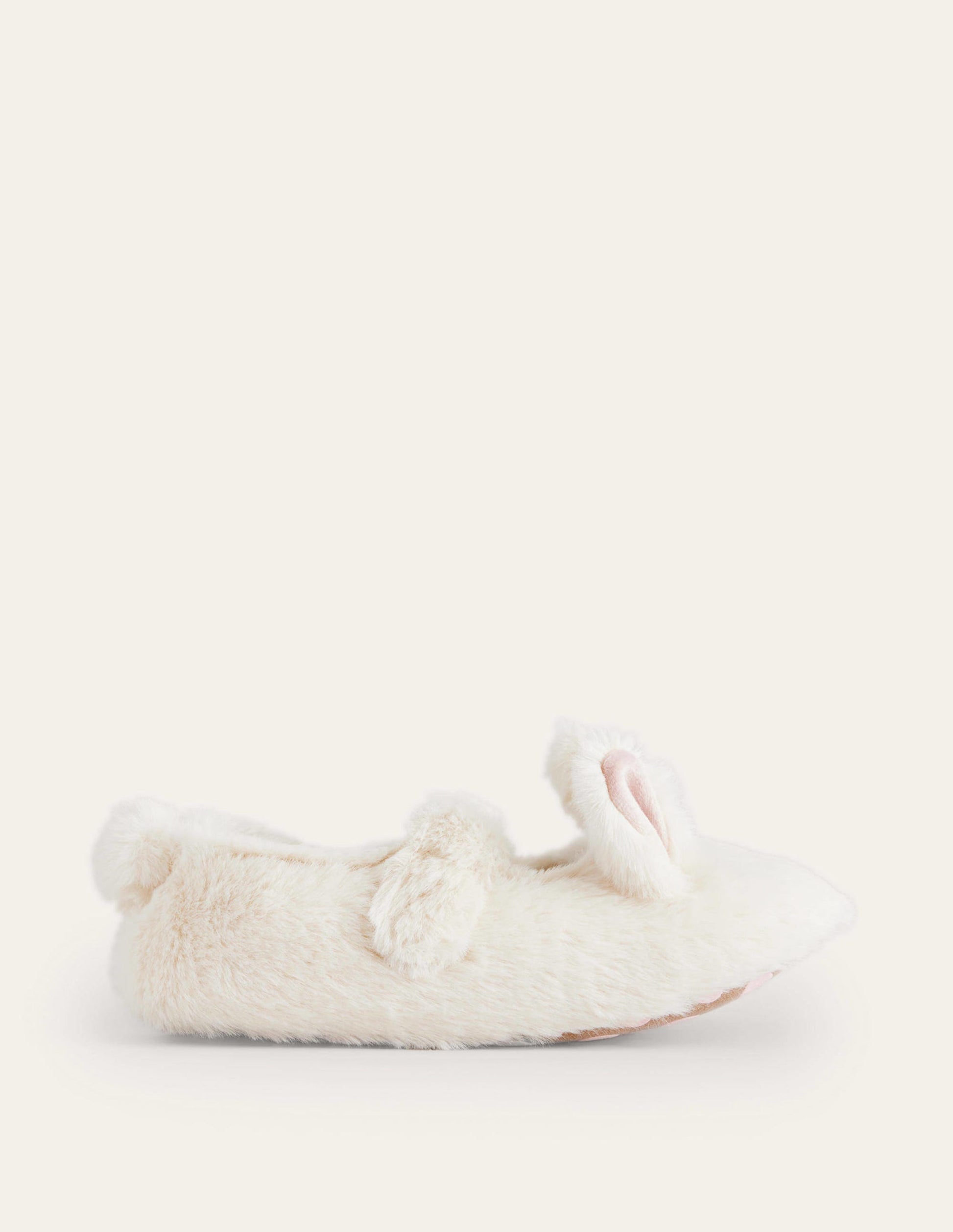 Fluffy Bunny Slippers-Ivory-1