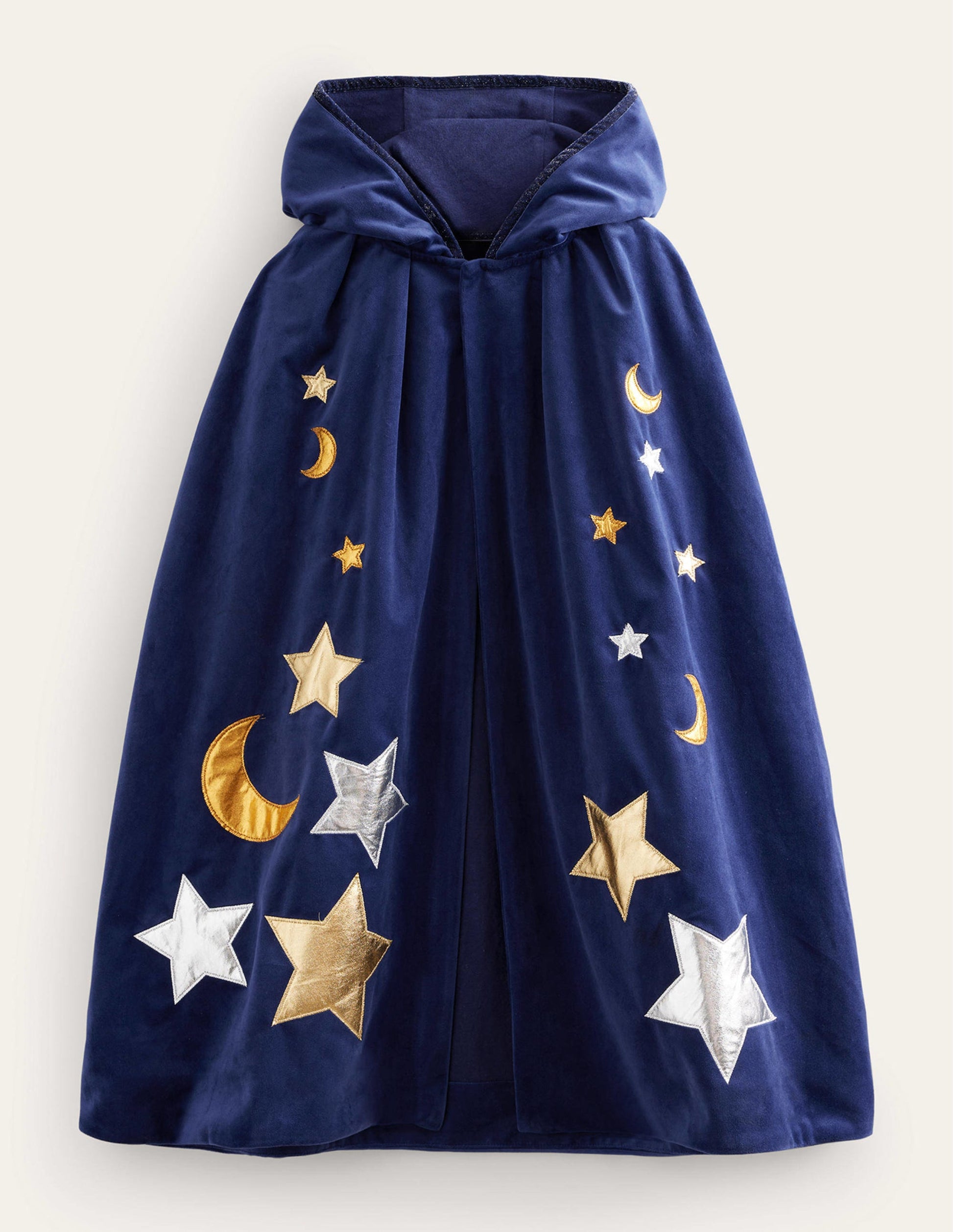 Embroidered Velvet Cape-College Navy-1