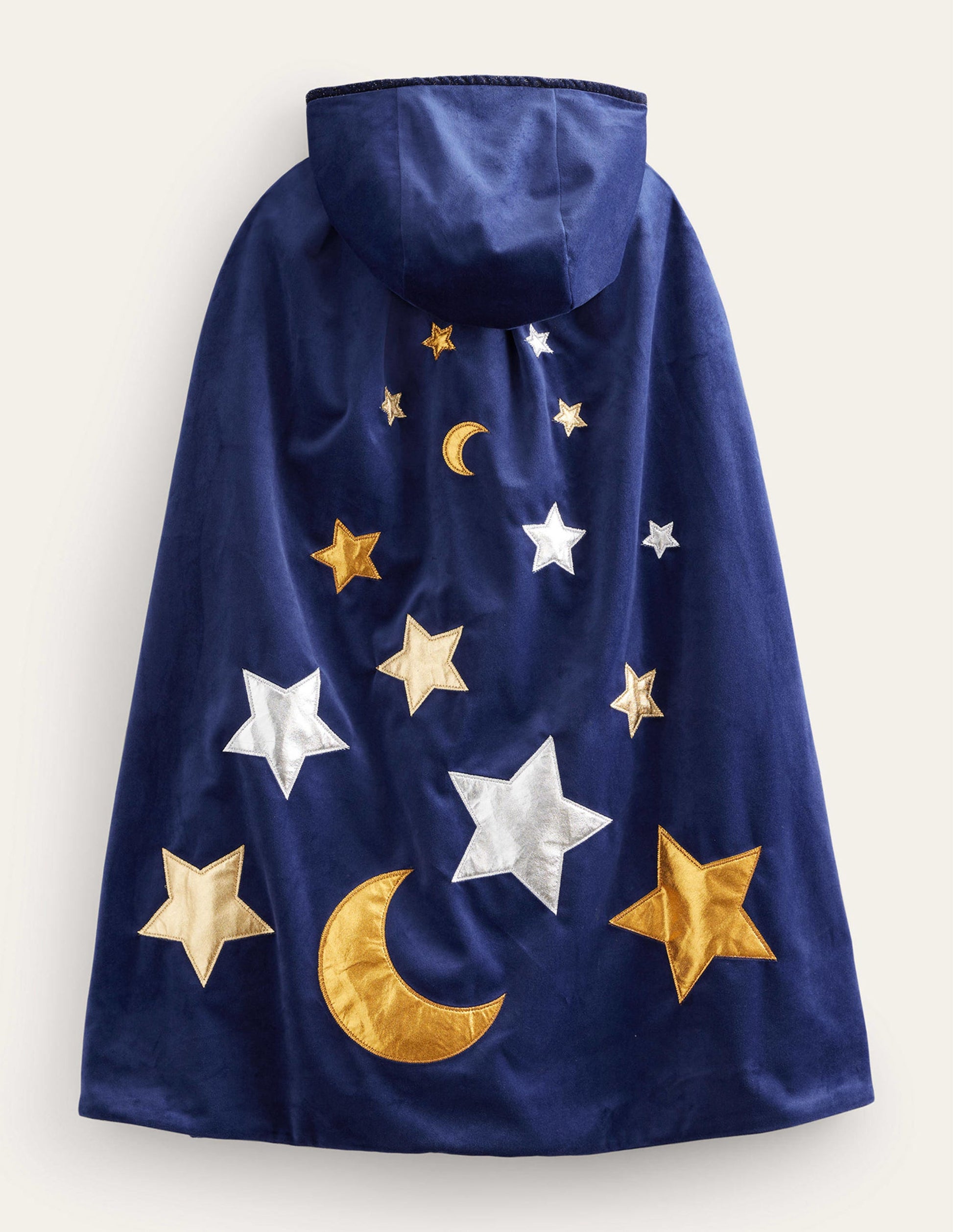 Embroidered Velvet Cape-College Navy-2