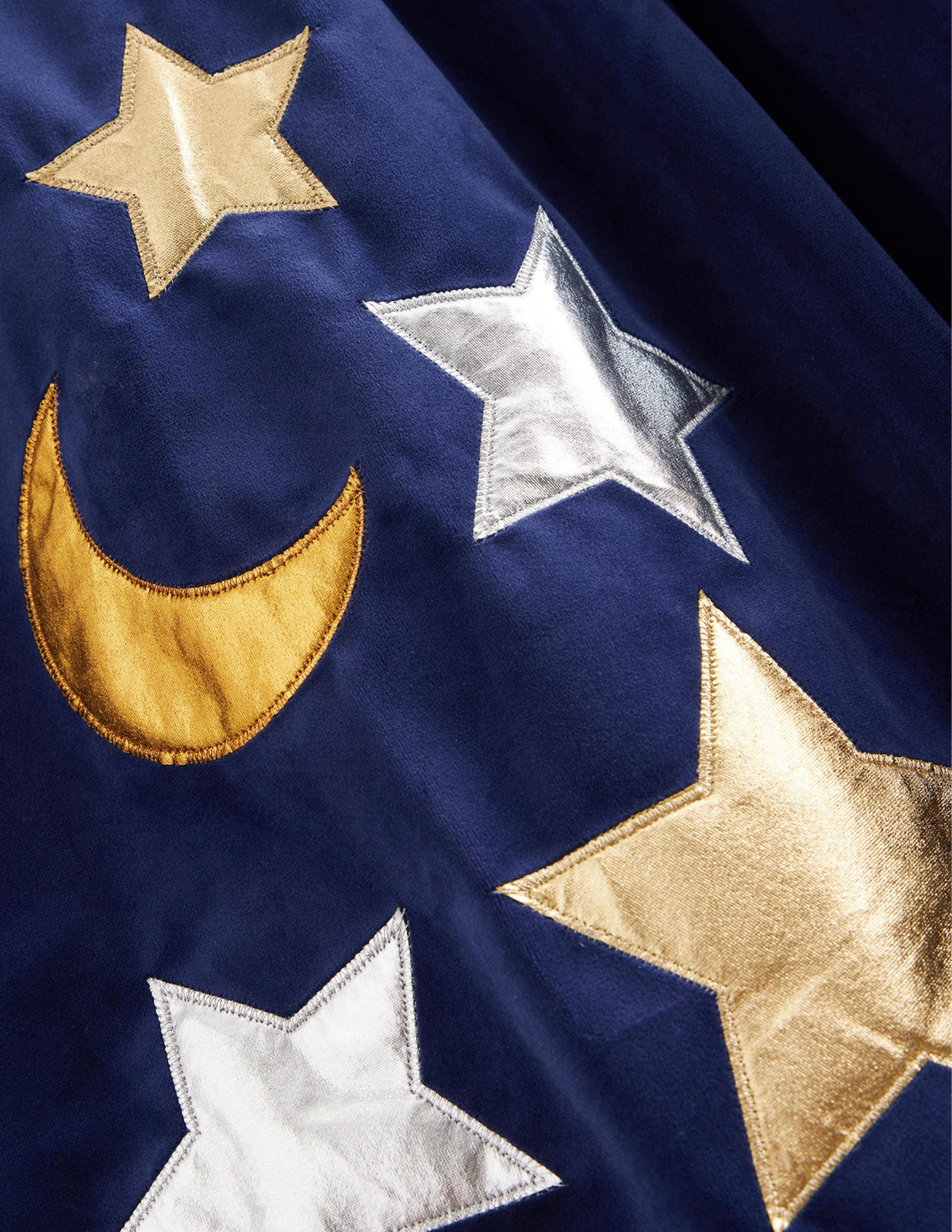 Embroidered Velvet Cape-College Navy - Image 3