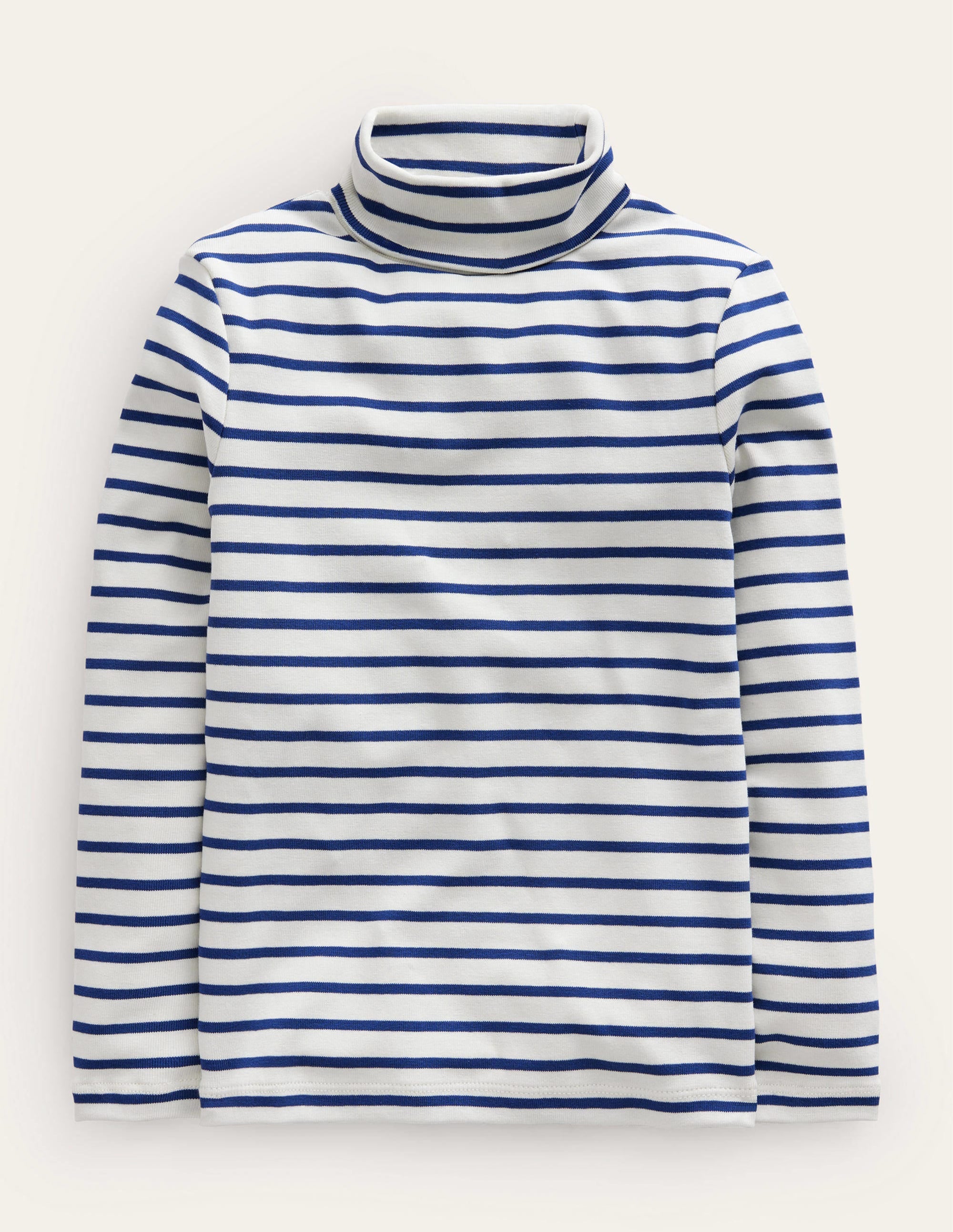 Super Soft Roll Neck Top-Navy/Ivory - Image 1