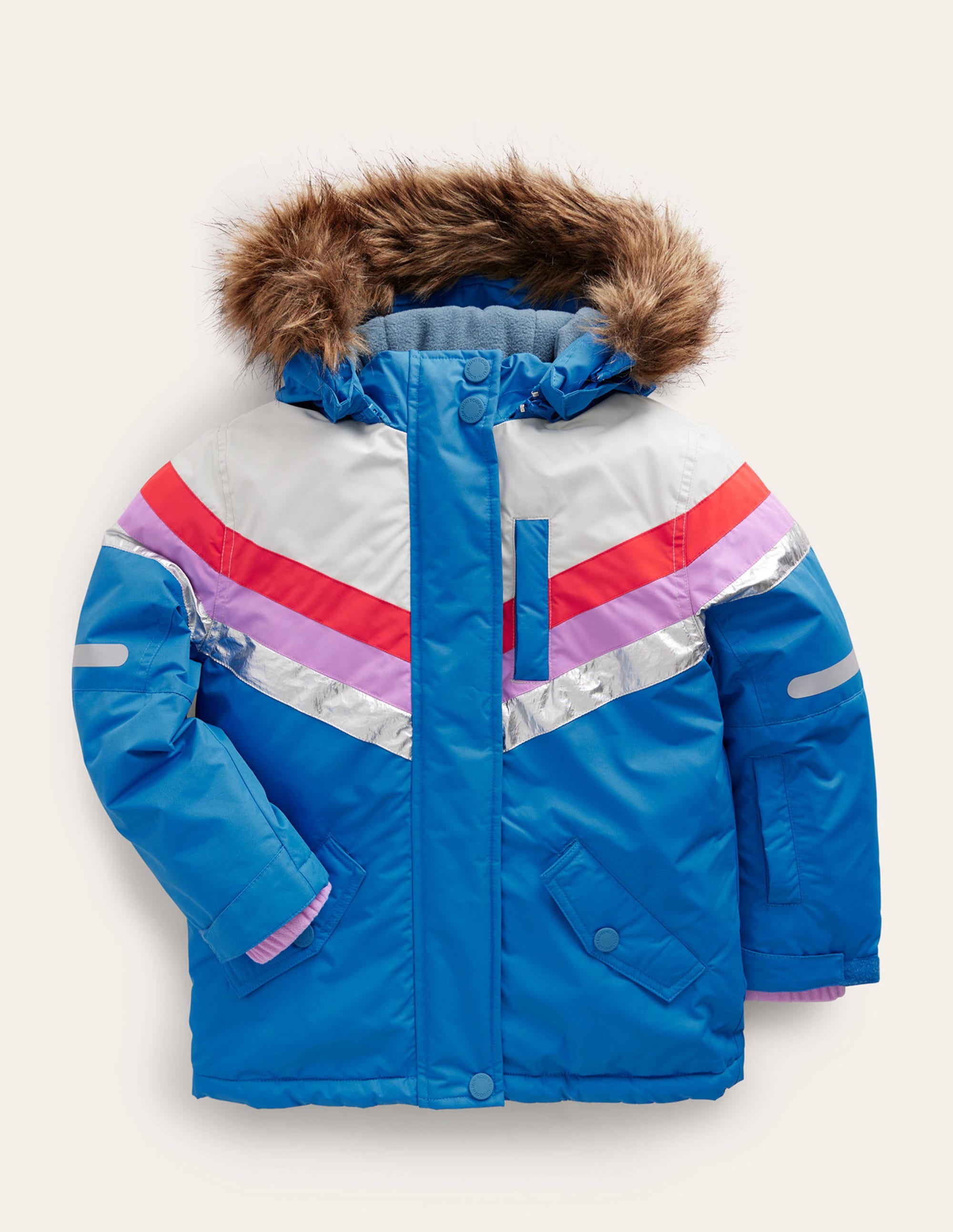 All-Weather Waterproof Jacket-Ivory/Bluing Blue Floral - Image 1