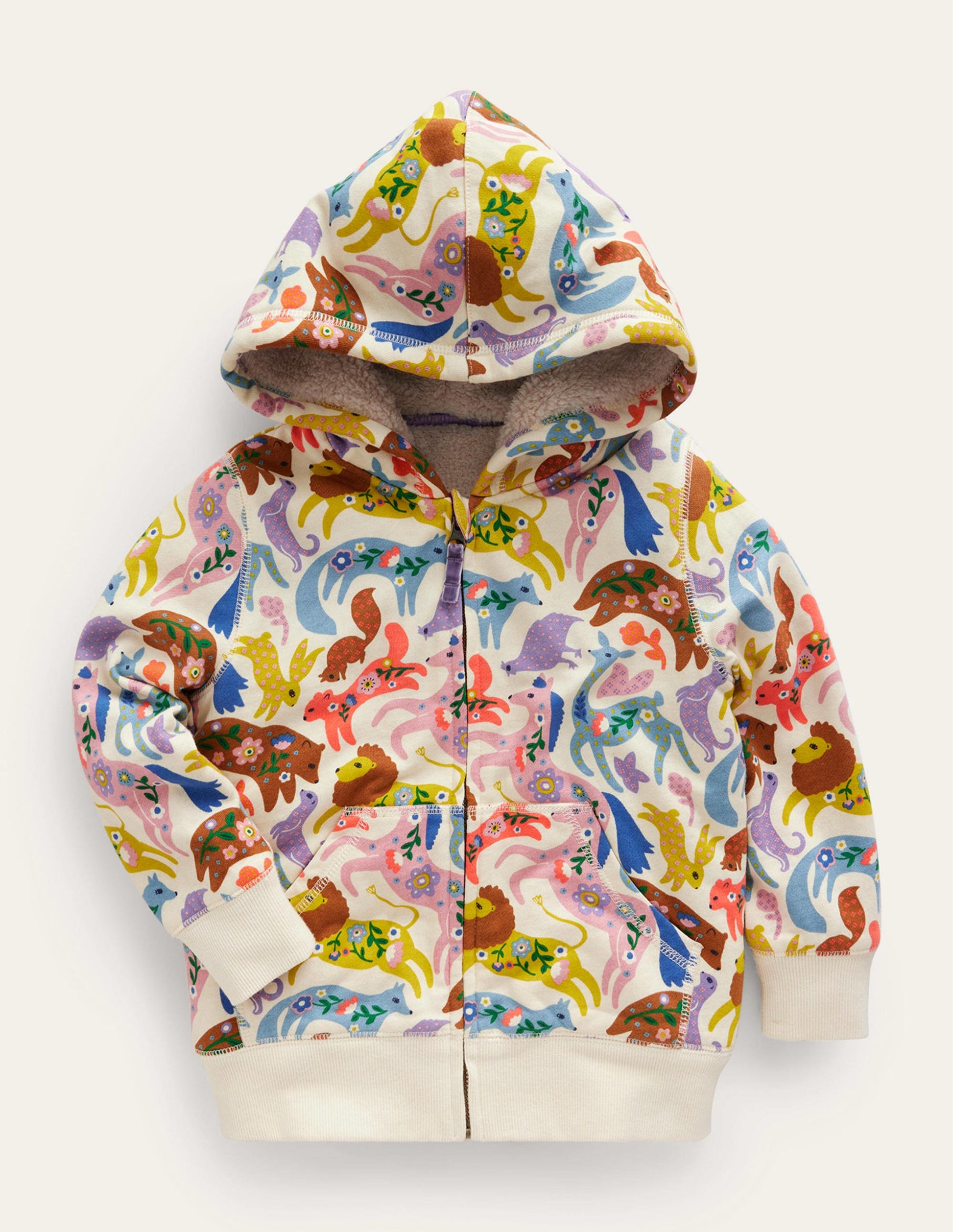 Shaggy-lined Hoodie-Multi Folk Friends-1