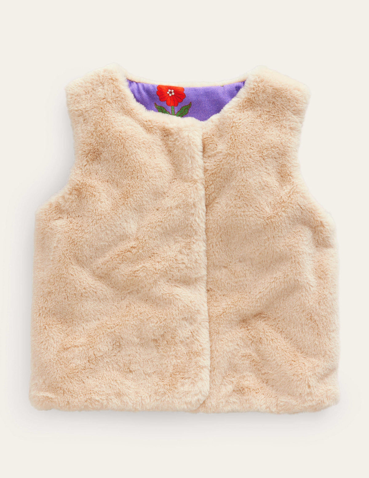 Faux Fur Gilet-Cafe Au Lait-1