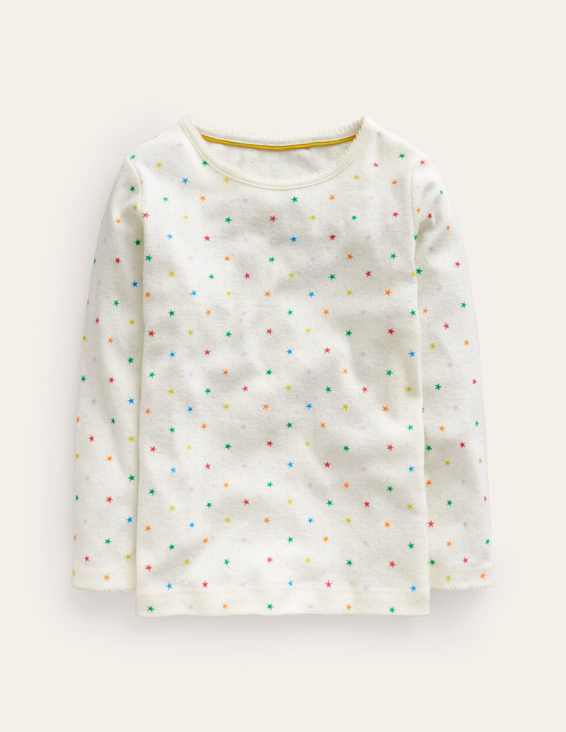 Long Sleeve Pointelle Top-Multi Little Star-1