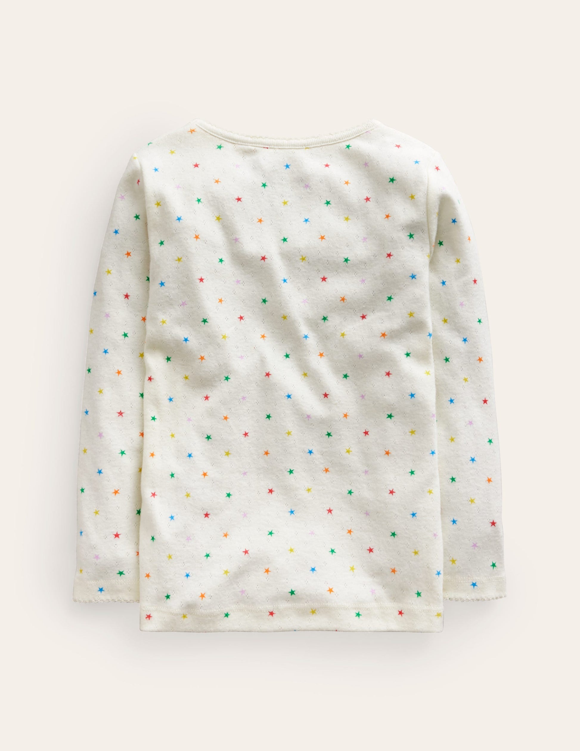 Long Sleeve Pointelle Top-Multi Little Star-2