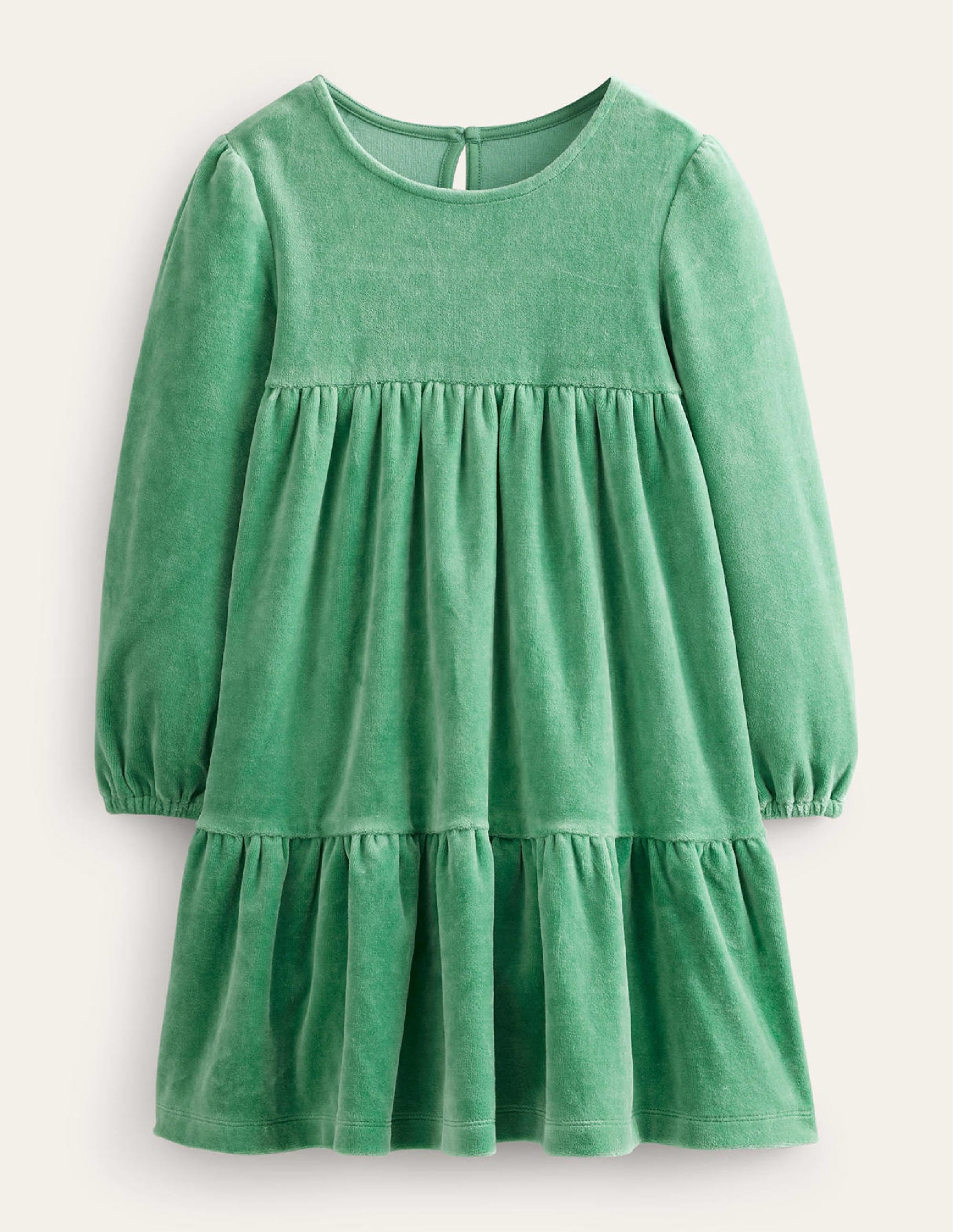 Tiered Velour Dress-Monster Green - Image 1