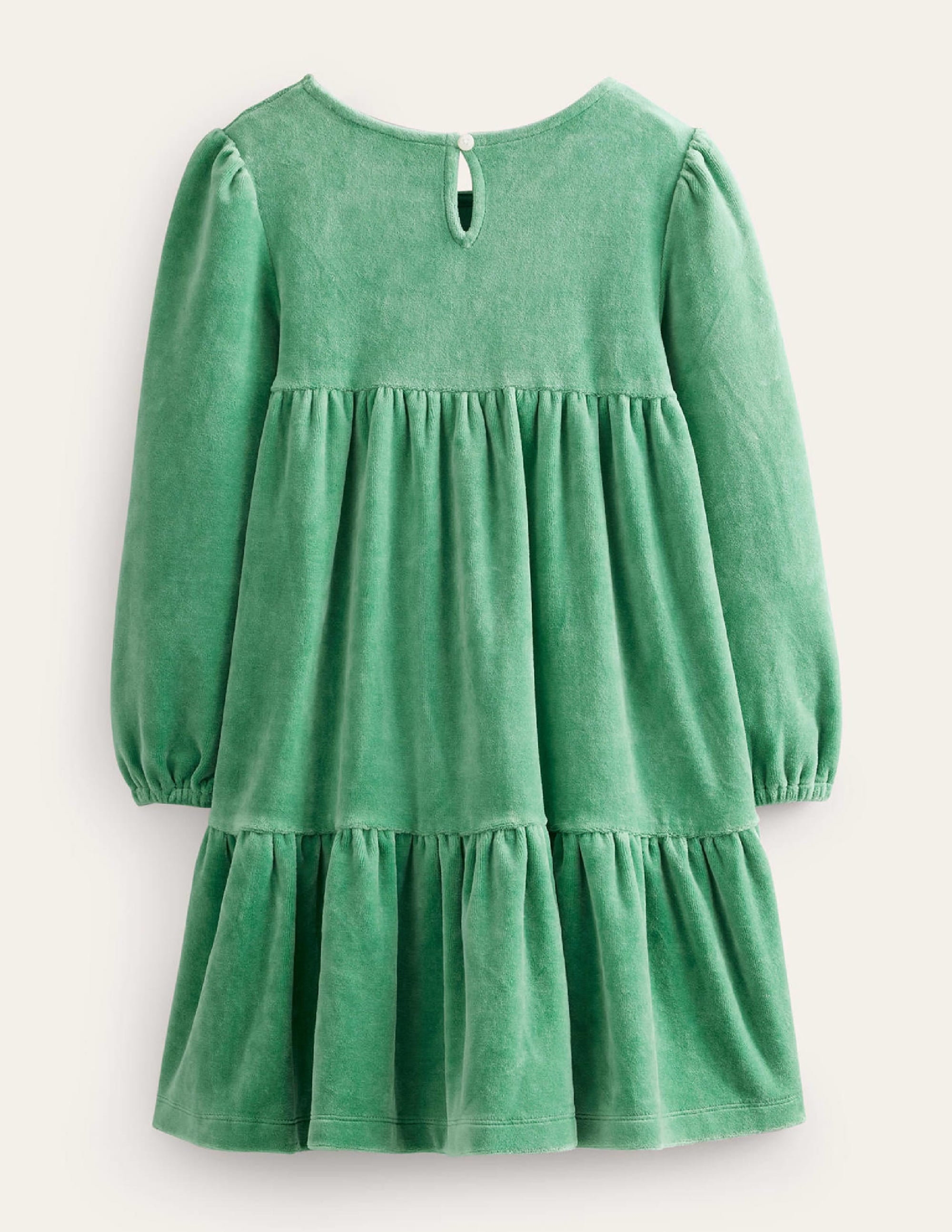 Tiered Velour Dress-Monster Green - Image 2