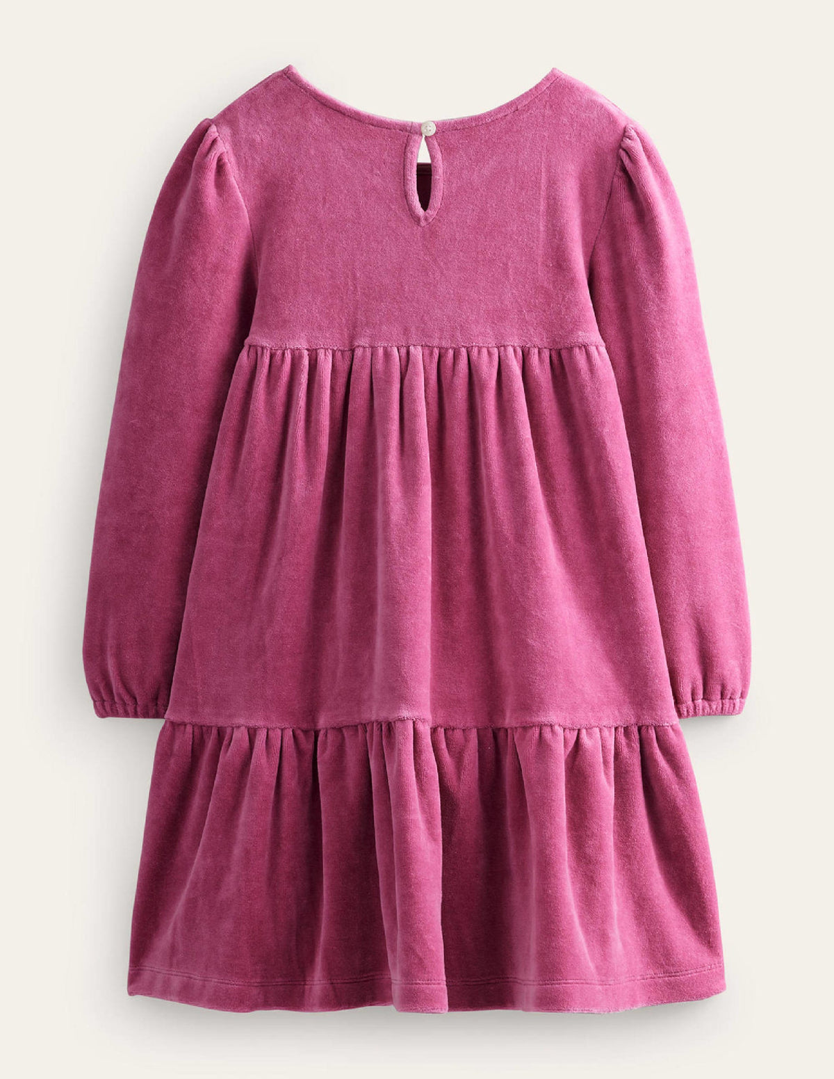Tiered Velour Dress-Teacup Pink-2