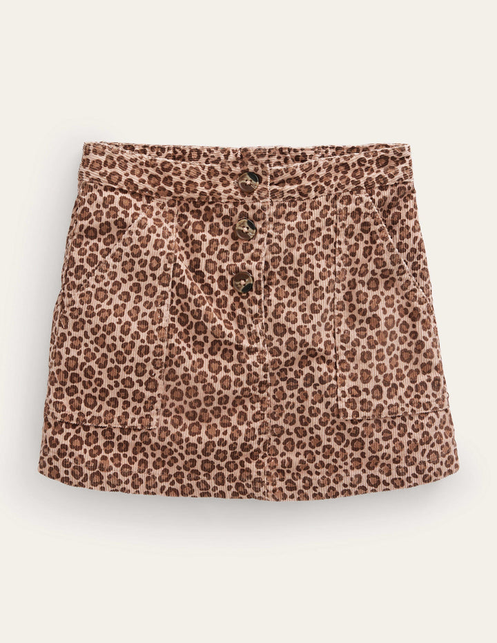 A-Line Mini Skirt-Leopard Print