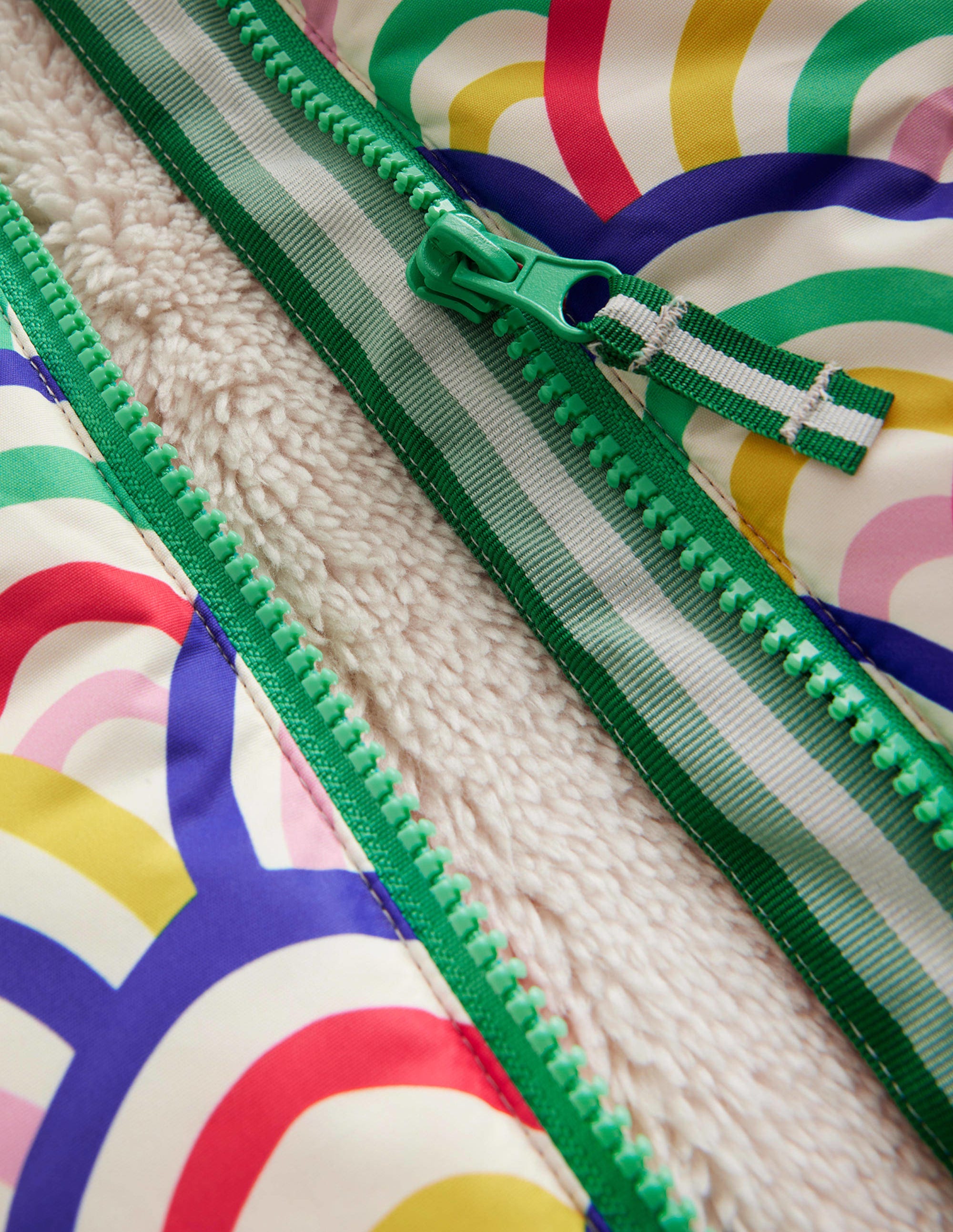 Printed Sherpa Lined Anorak-Multi Rainbow - Image 3