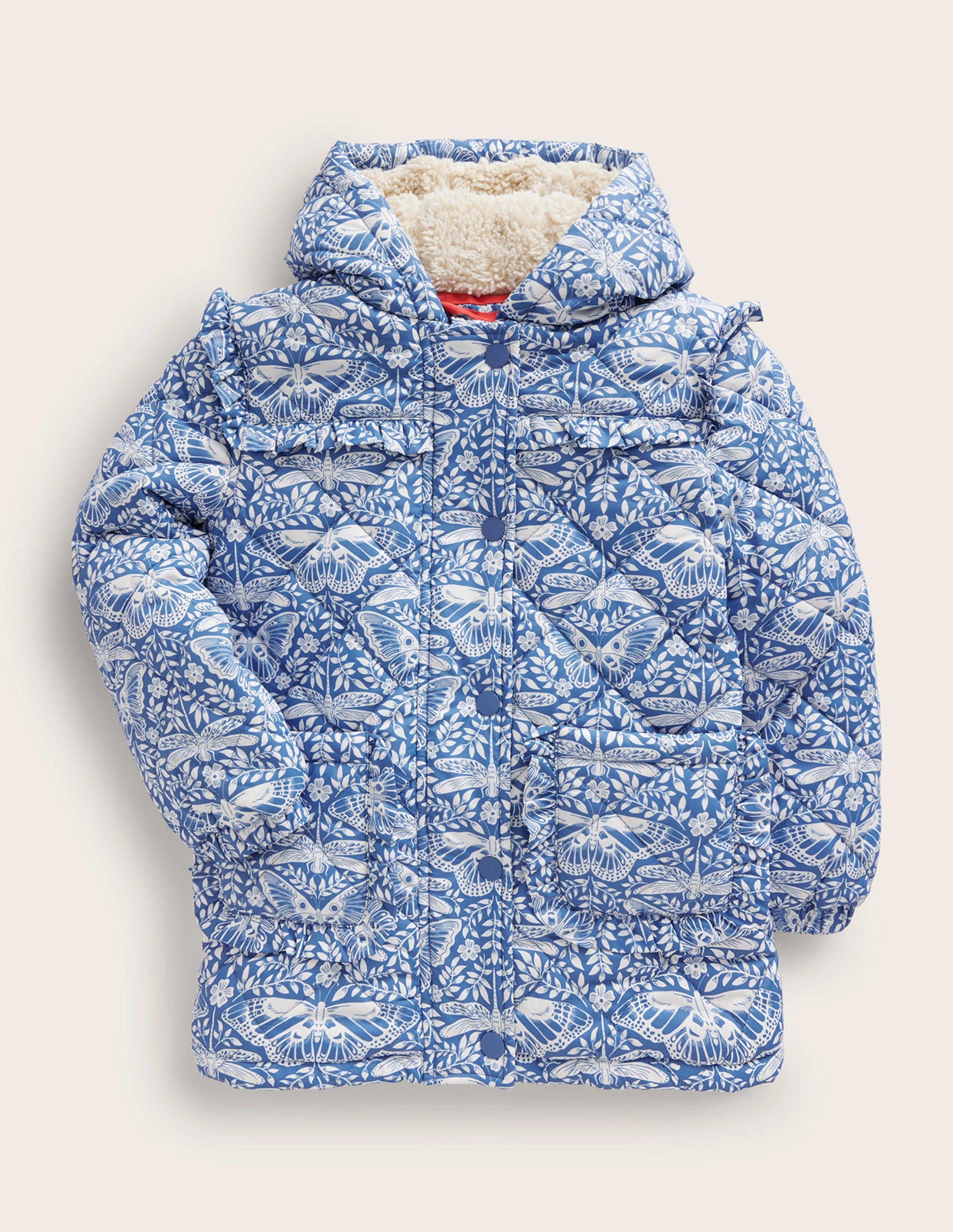 Scallop Quilted Anorak-Delft Blue Butterfly-1