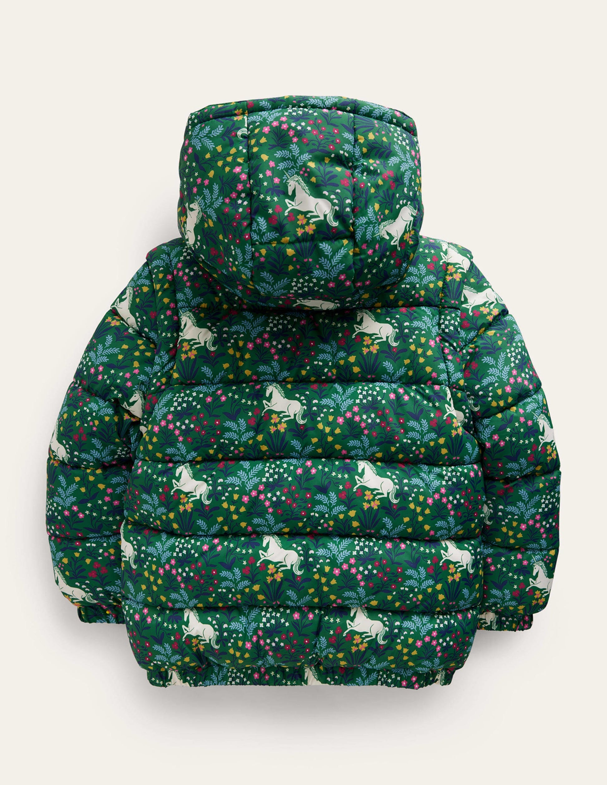 2-in-1 Padded Coat-Deep Green Unicorn Meadow-2