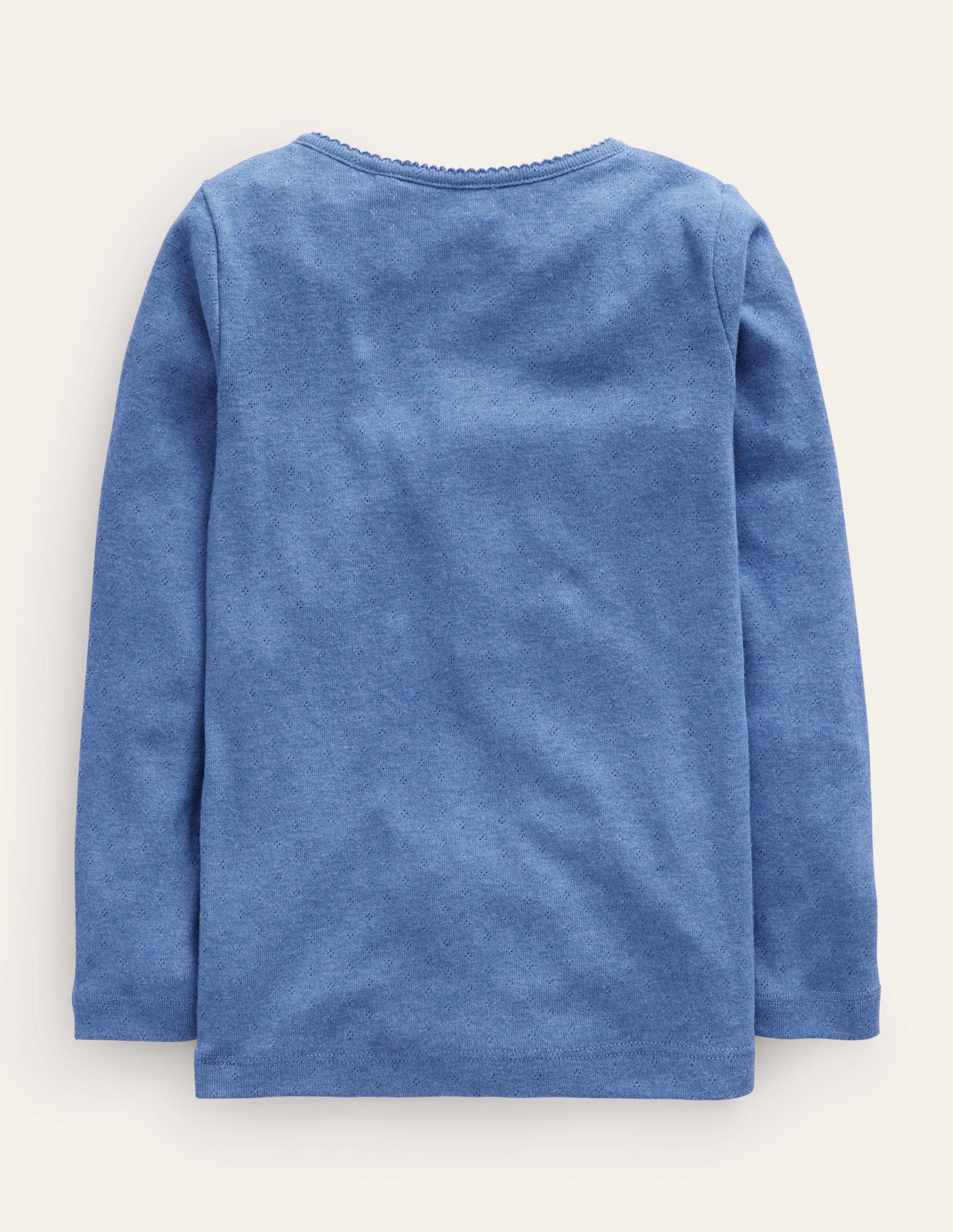 Henley Pointelle Top-Delft Blue - Image 2