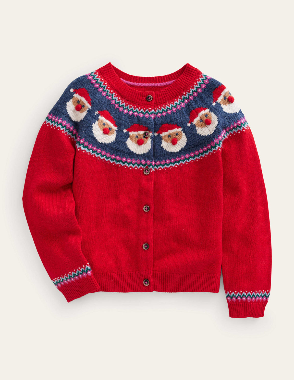 Fun Fair Isle Cardigan-Red Father Christmas-1