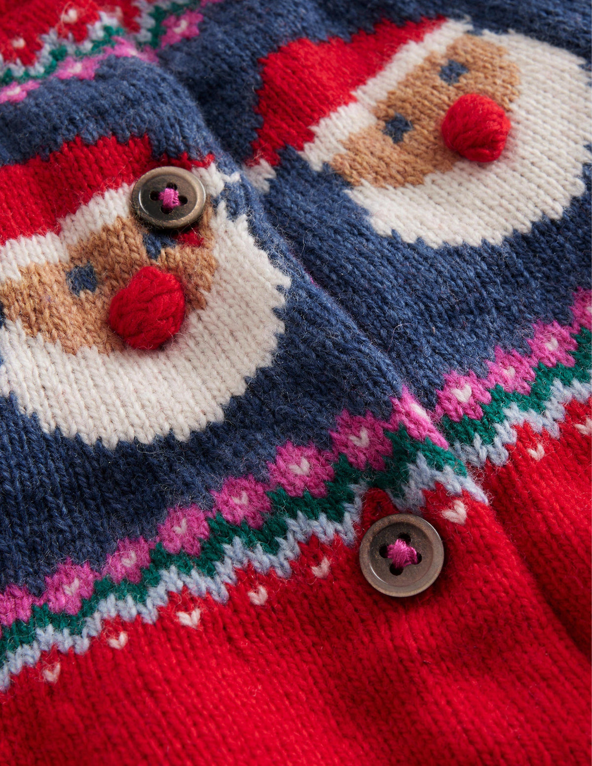 Fun Fair Isle Cardigan-Red Father Christmas-3