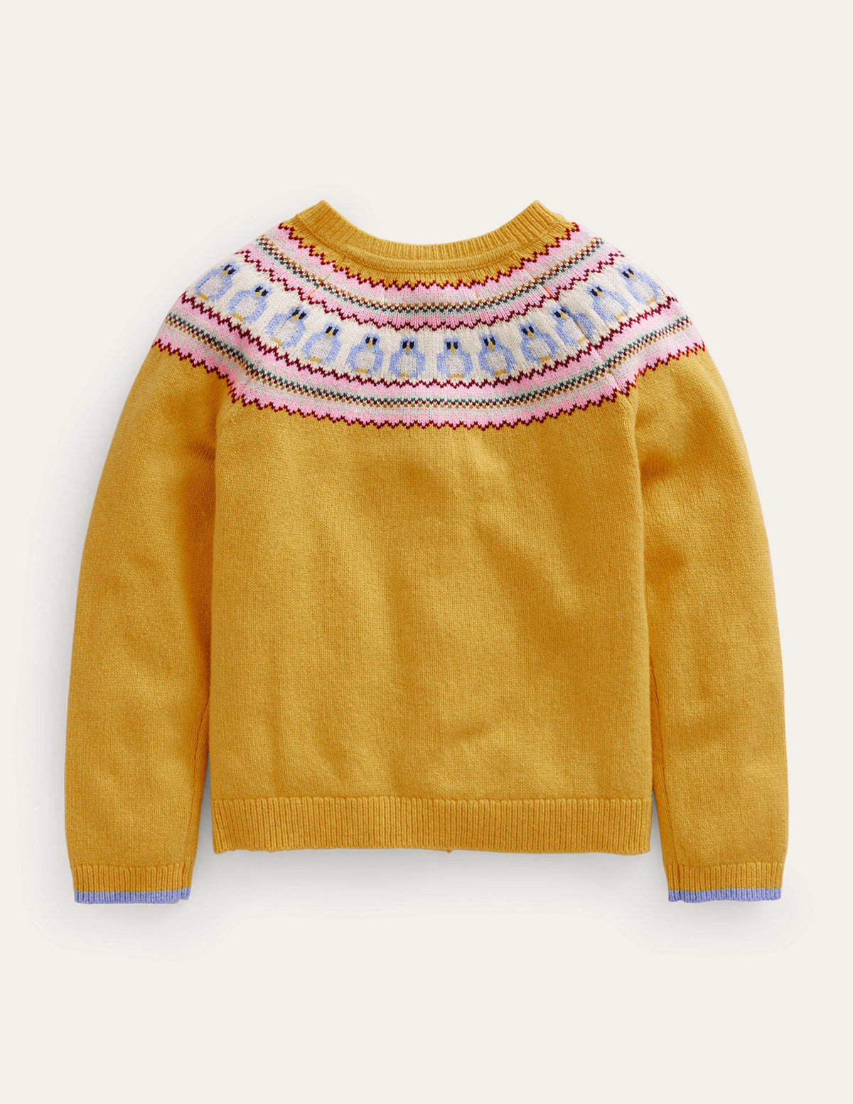 Fun Fair Isle Cardigan-Yellow Owls-2