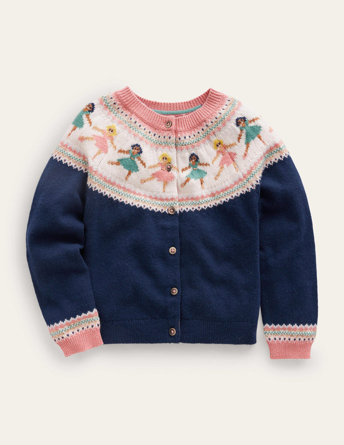 Fun Fair Isle Cardigan-French Navy Ballerinas - Image 1