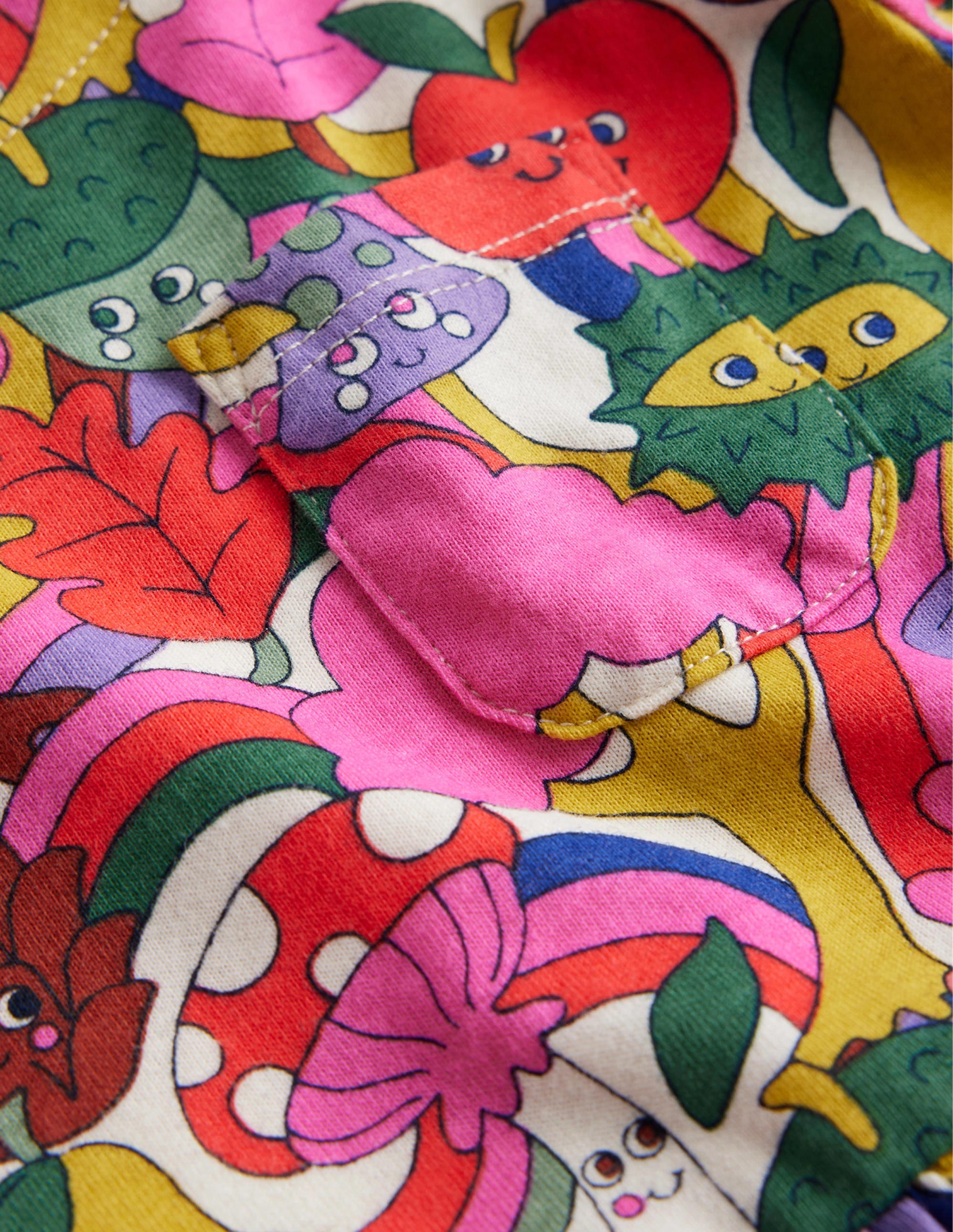 Long Sleeve Fun Jersey Dress-Blush Pink Bonkers Conkers - Image 3