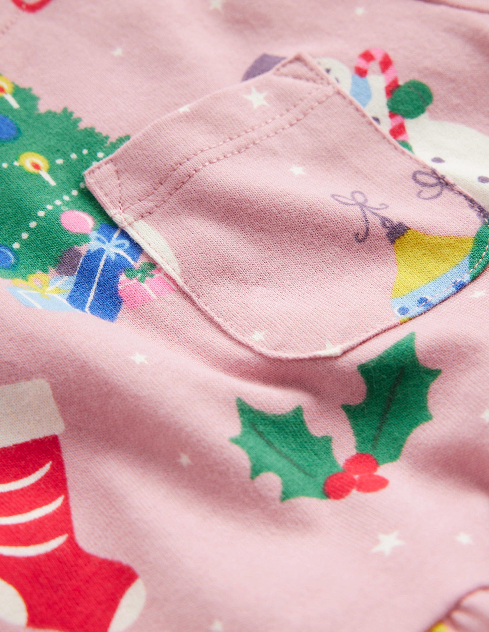Long Sleeve Fun Jersey Dress-Almond Pink Festive-3