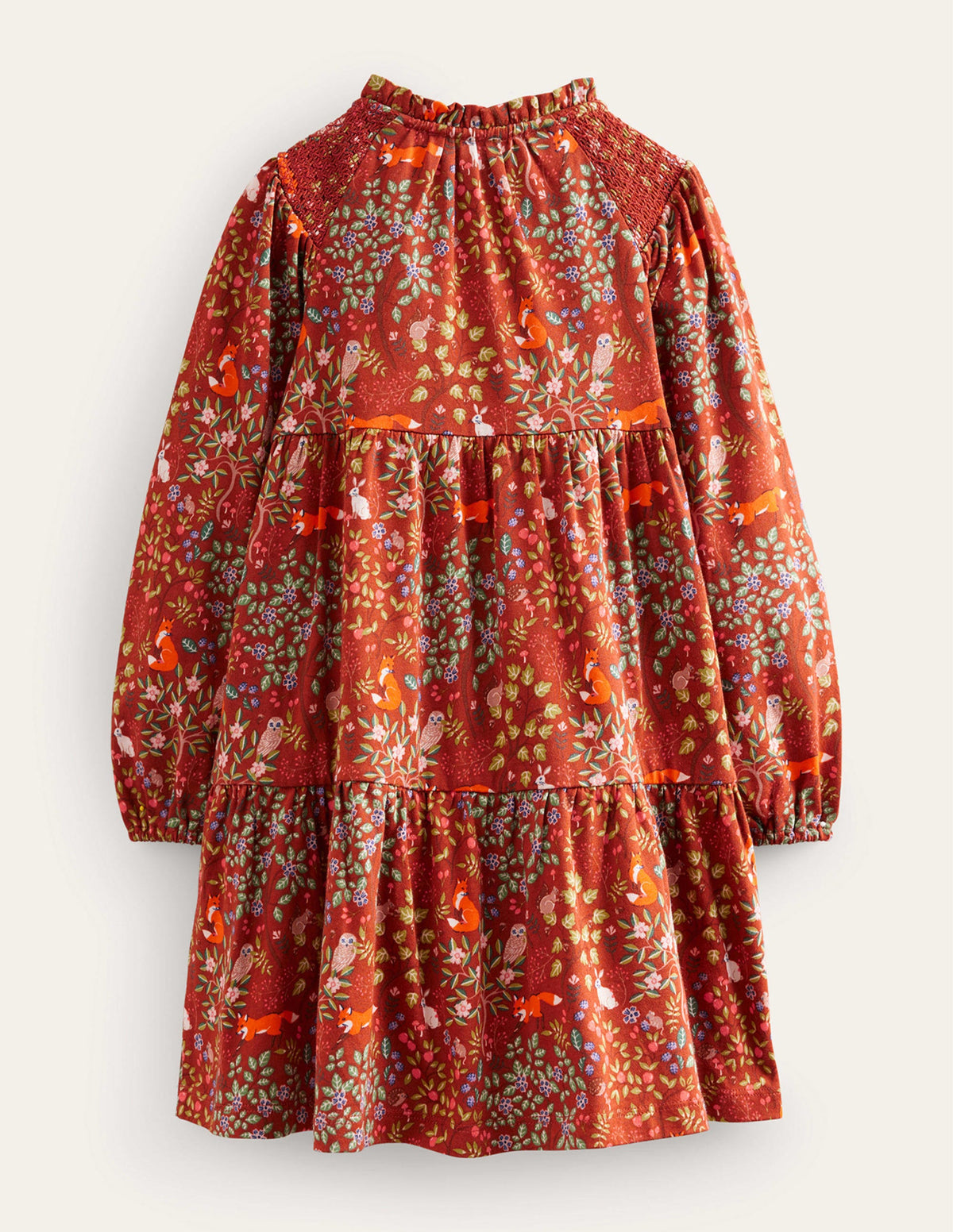 Tiered Jersey Dress-Roasted Chestnut Brown Fox - Image 2