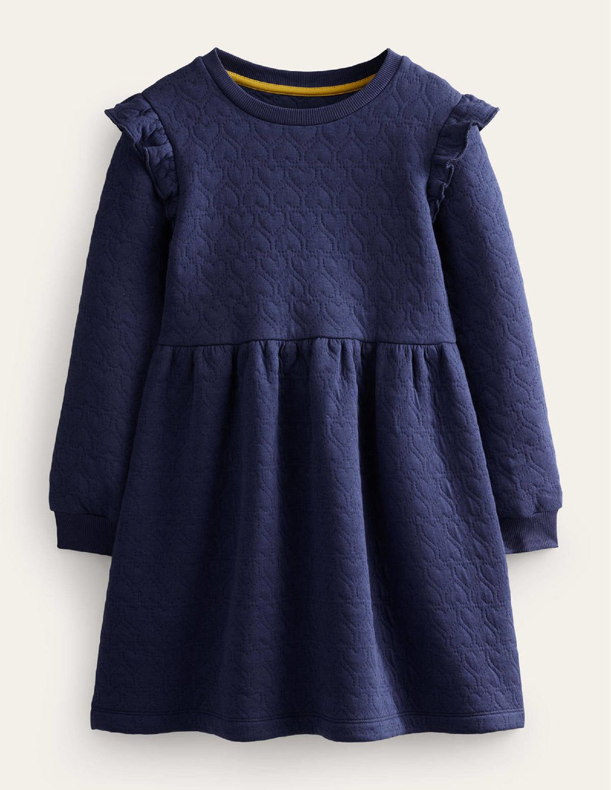 Heart Jacquard Sweat Dress-College Navy - Image 1