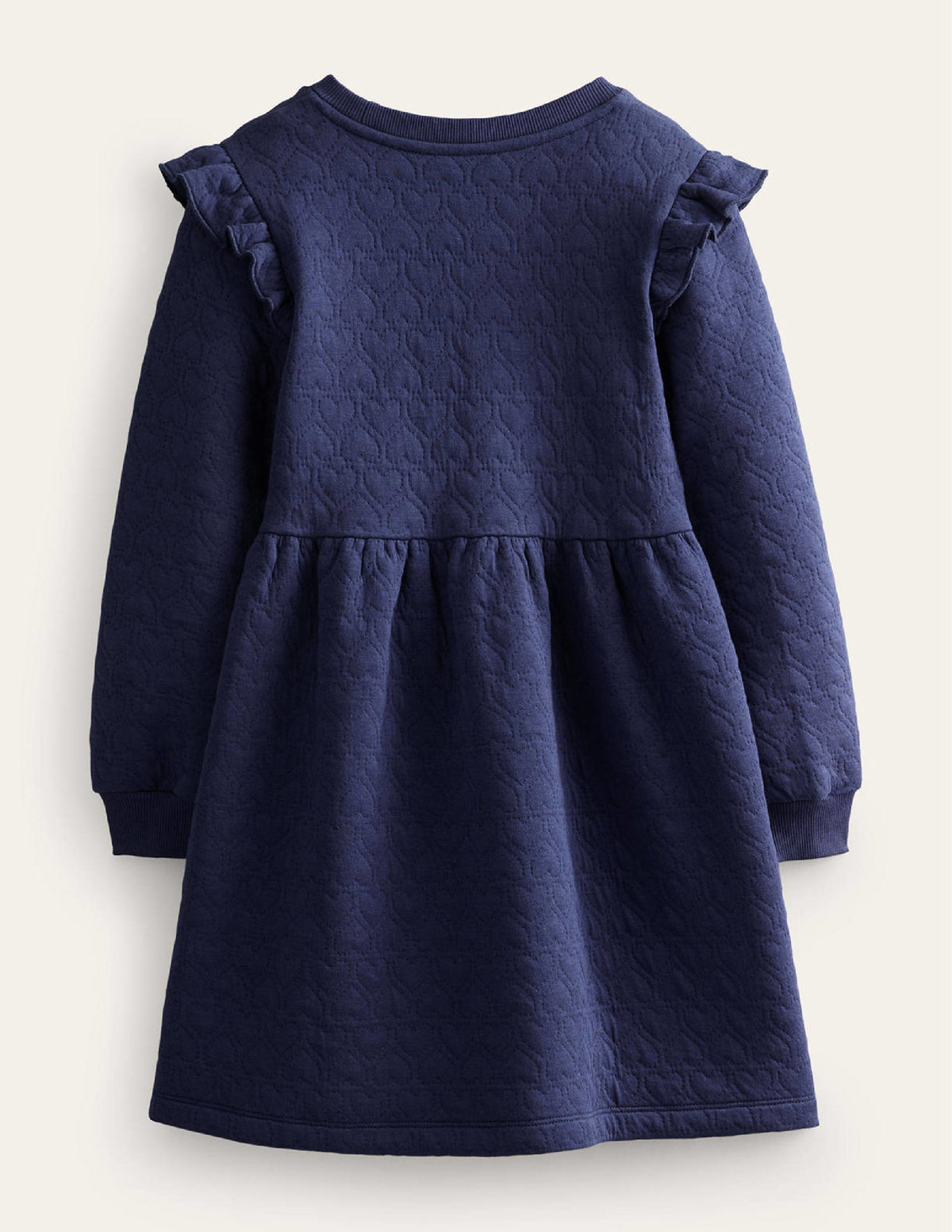 Heart Jacquard Sweat Dress-College Navy - Image 2