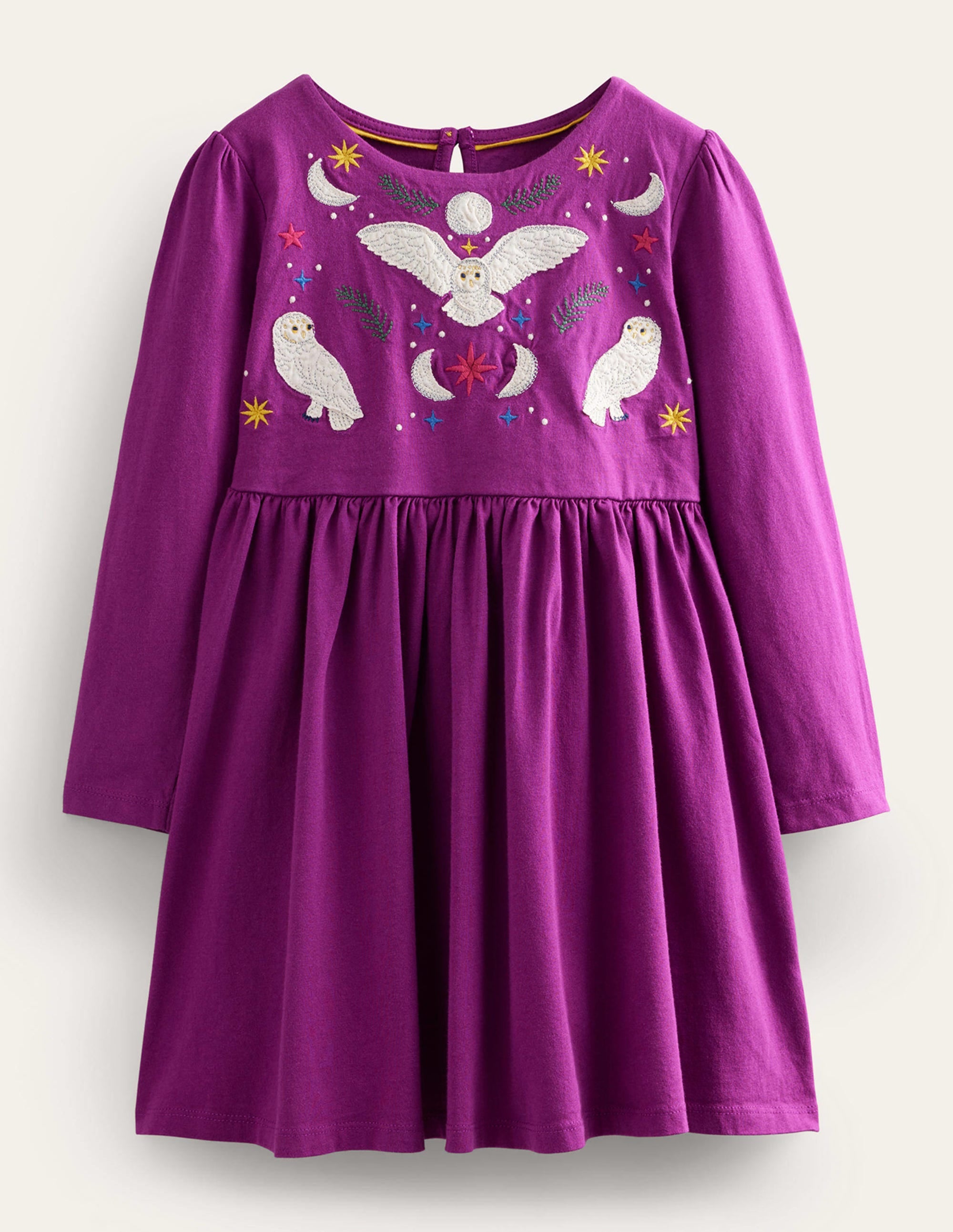 Appliqué Jersey Dress-Chrysanthemum Purple - Image 1