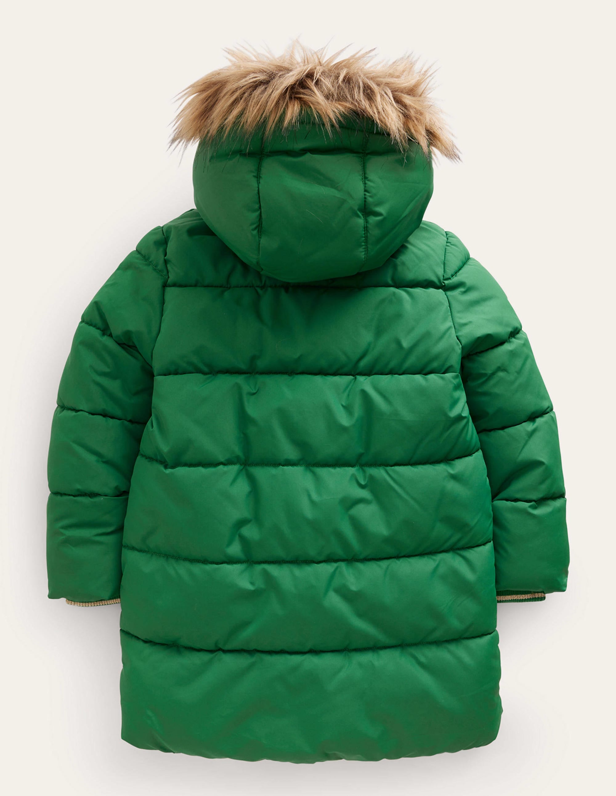 Longline Padded Coat-Deep Green - Image 2