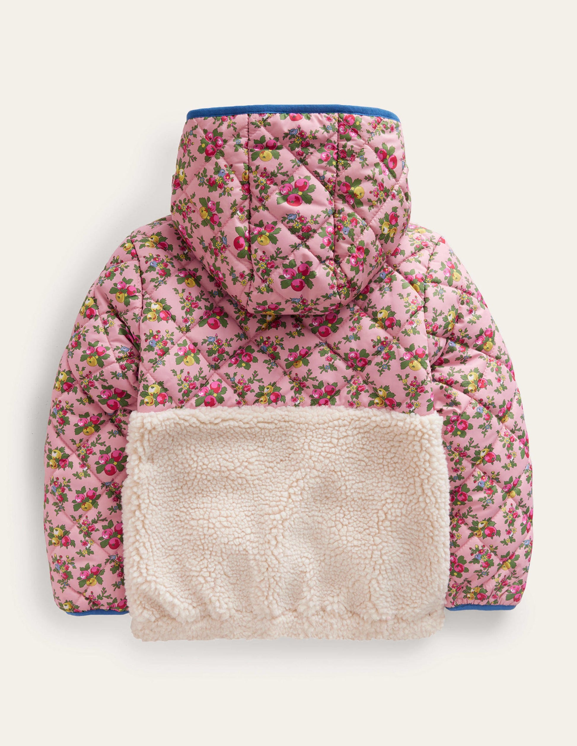 Borg Mix Jacket-Vintage Pink-2