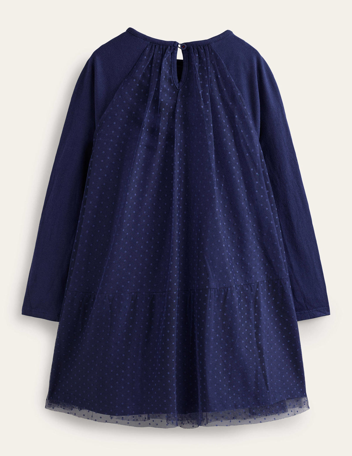 Jersey Tulle Applique Dress-College Navy Sleigh-2