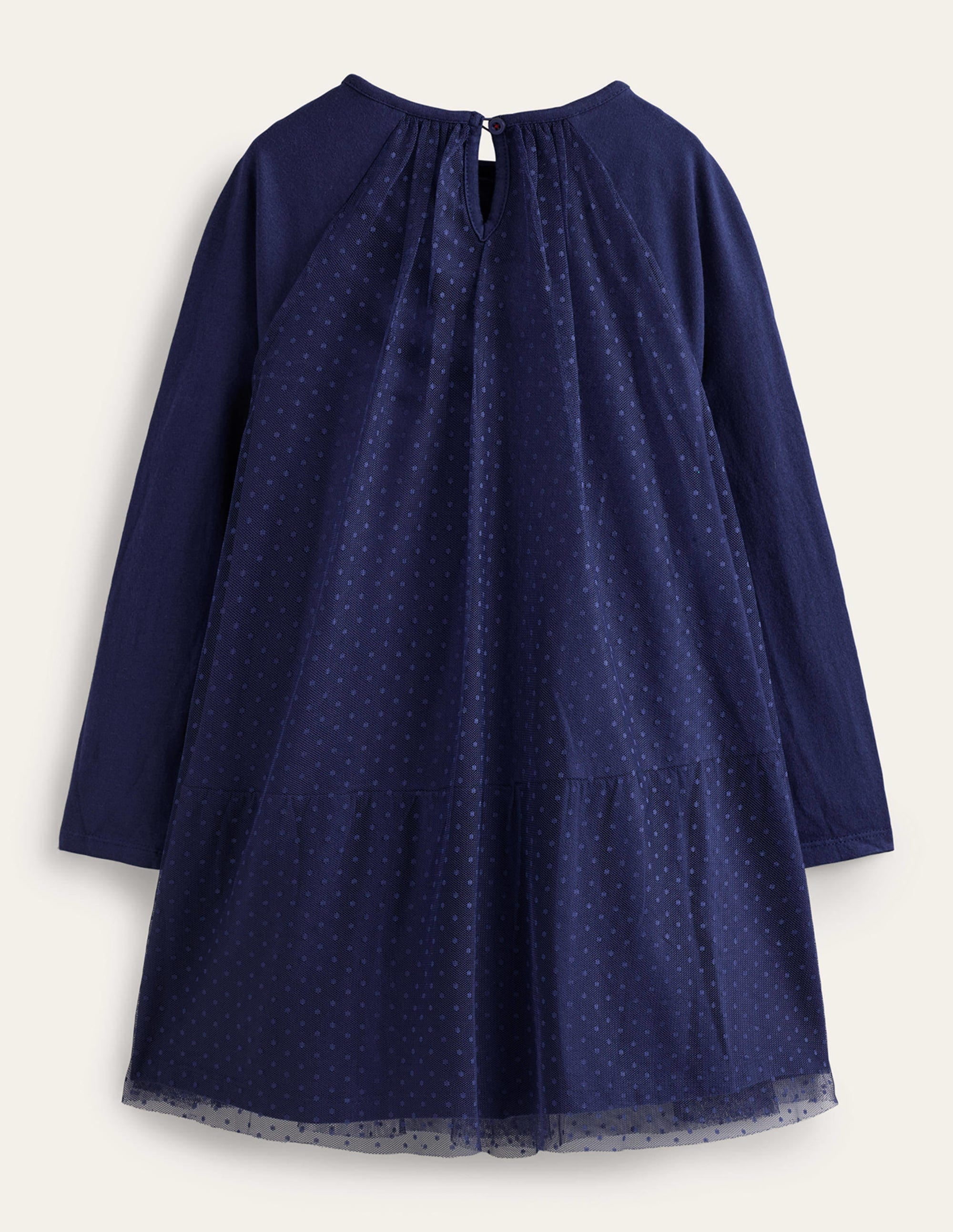 Jersey Tulle Applique Dress-College Navy Sleigh - Image 2