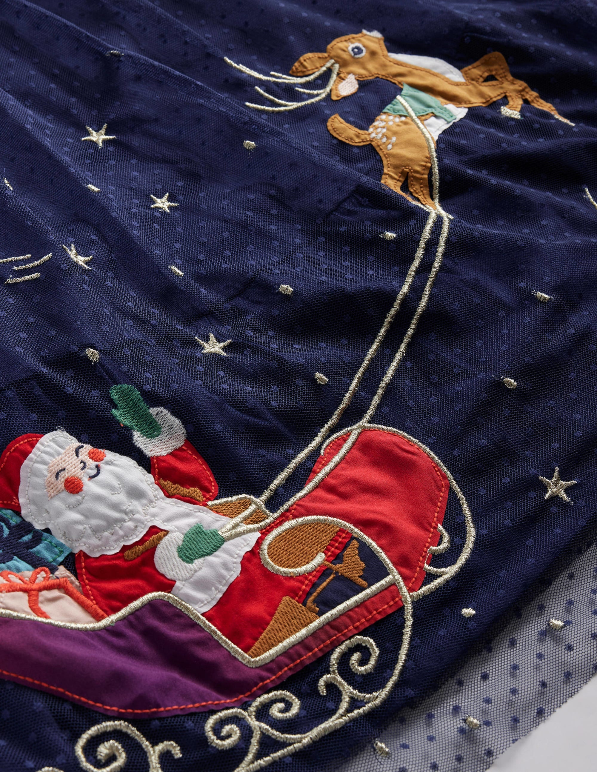 Jersey Tulle Applique Dress-College Navy Sleigh - Image 3
