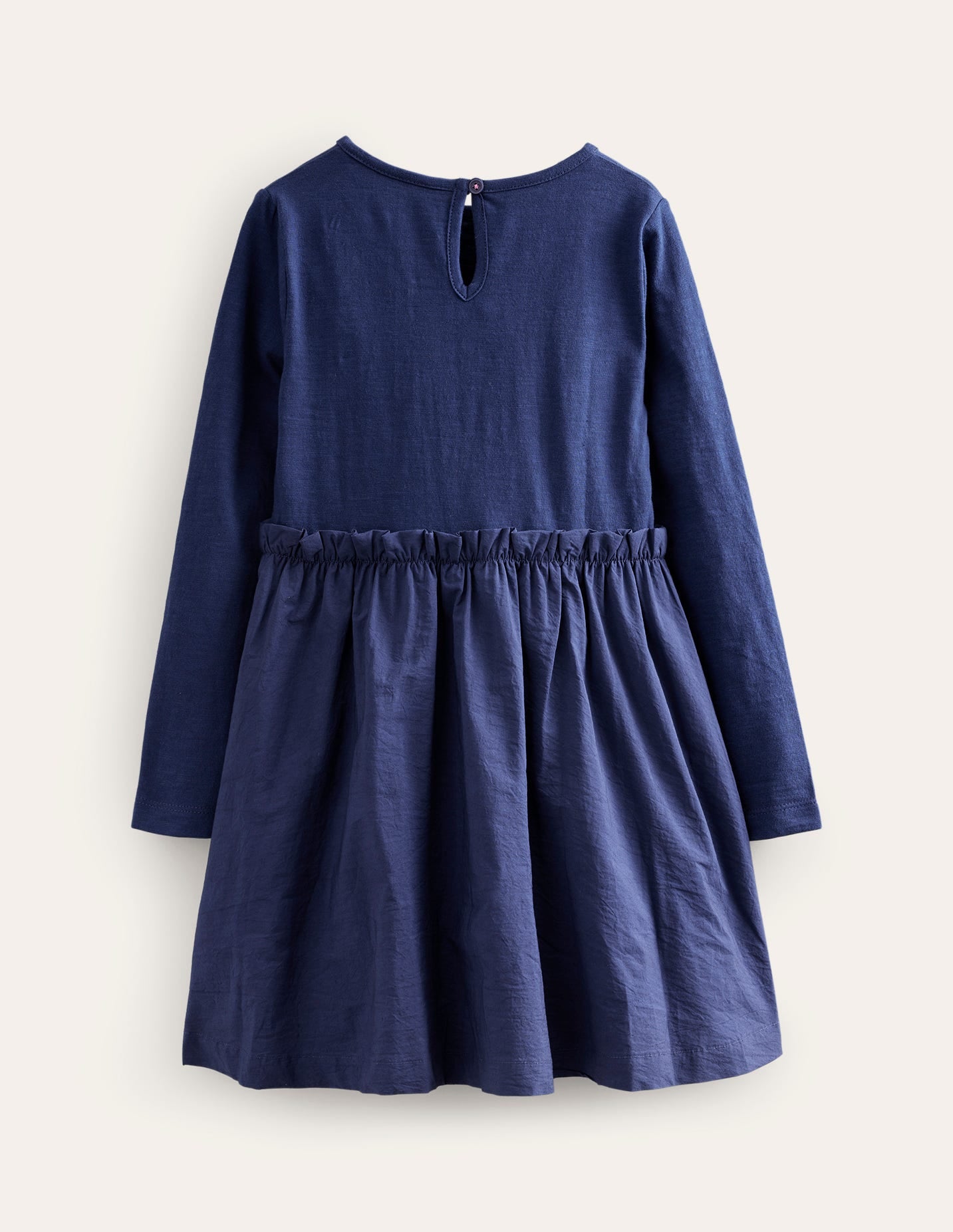 Jersey Woven Applique Dress-College Navy-2