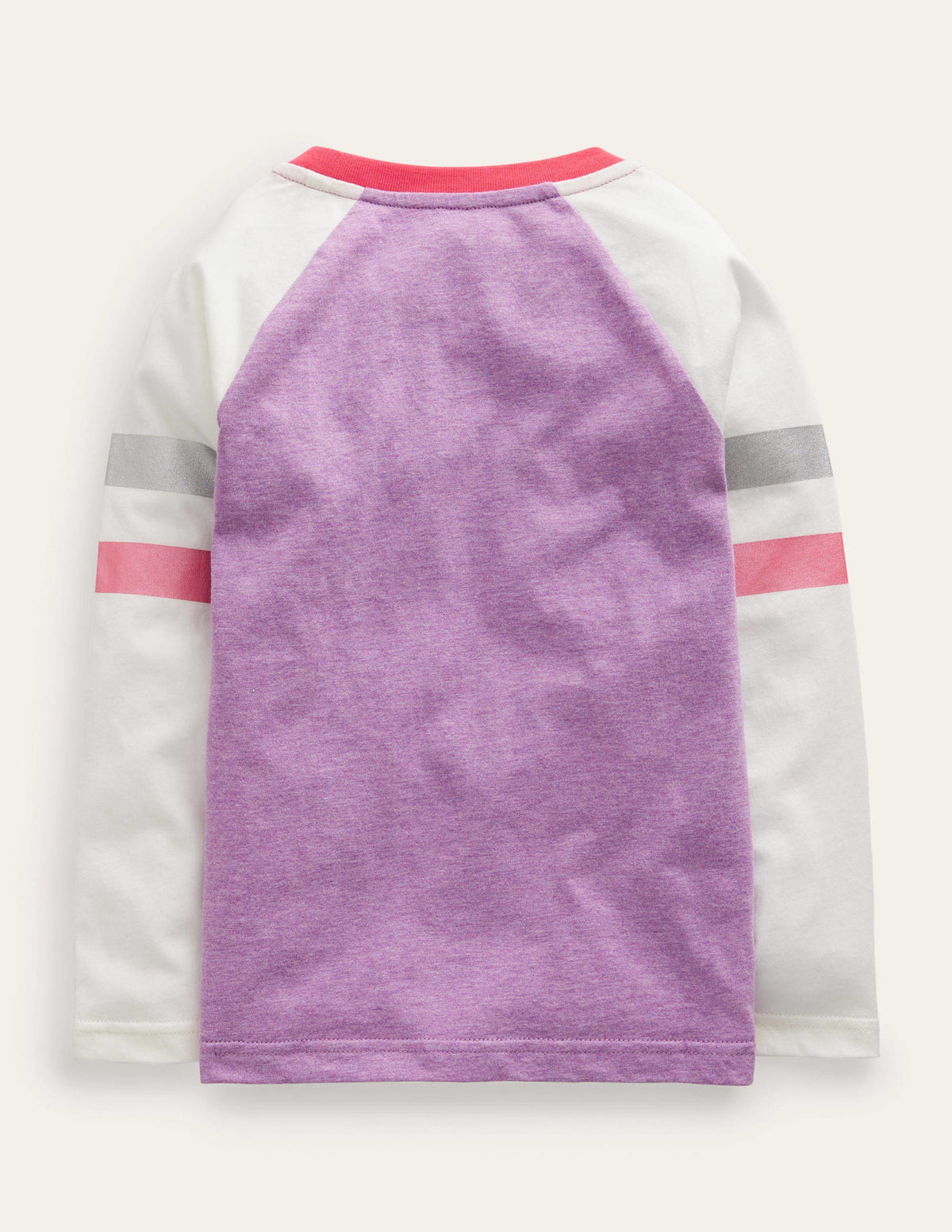 Colourblock Raglan T-shirt-Wisteria Purple/Oatmeal Marl - Image 2
