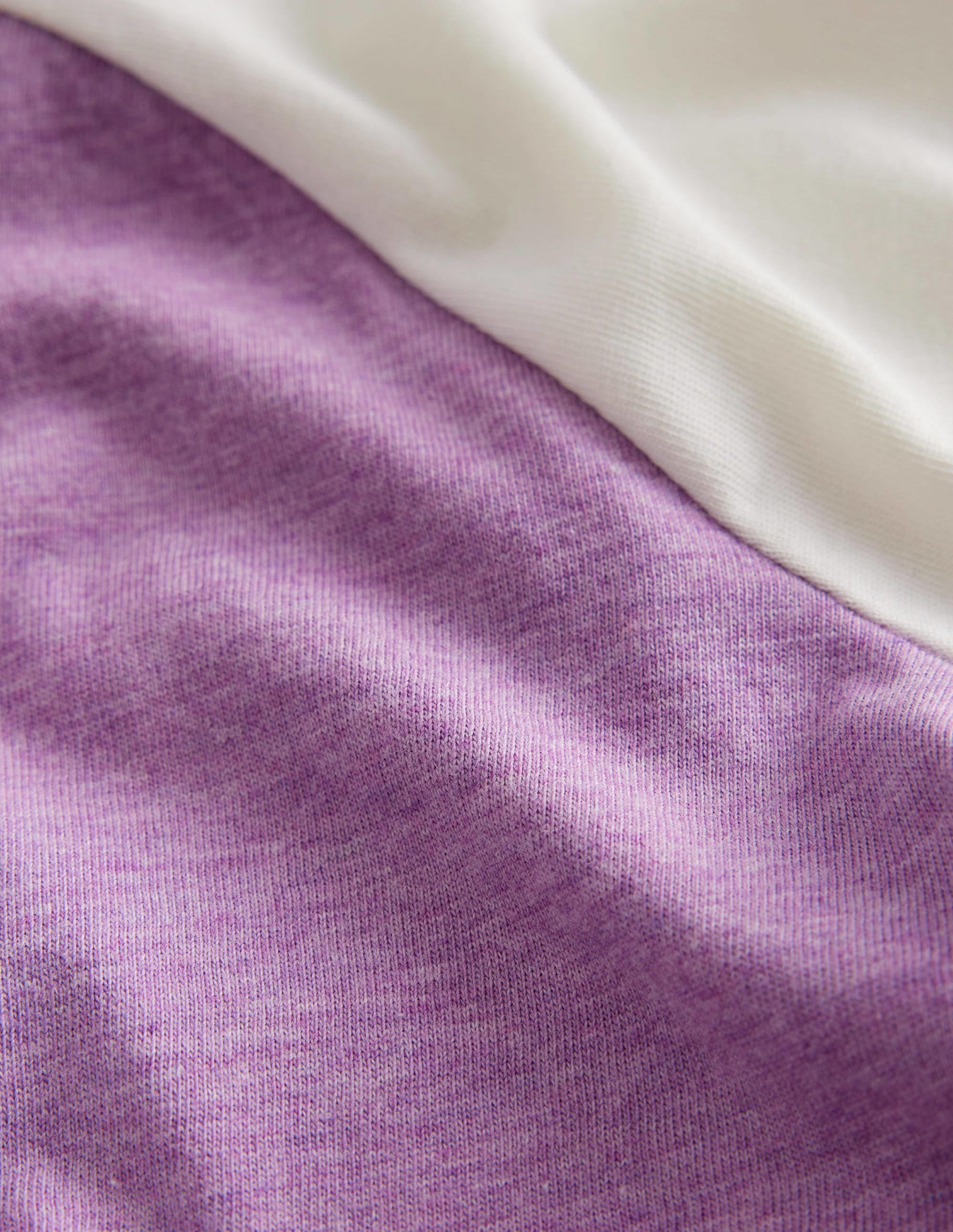 Colourblock Raglan T-shirt-Wisteria Purple/Oatmeal Marl - Image 3