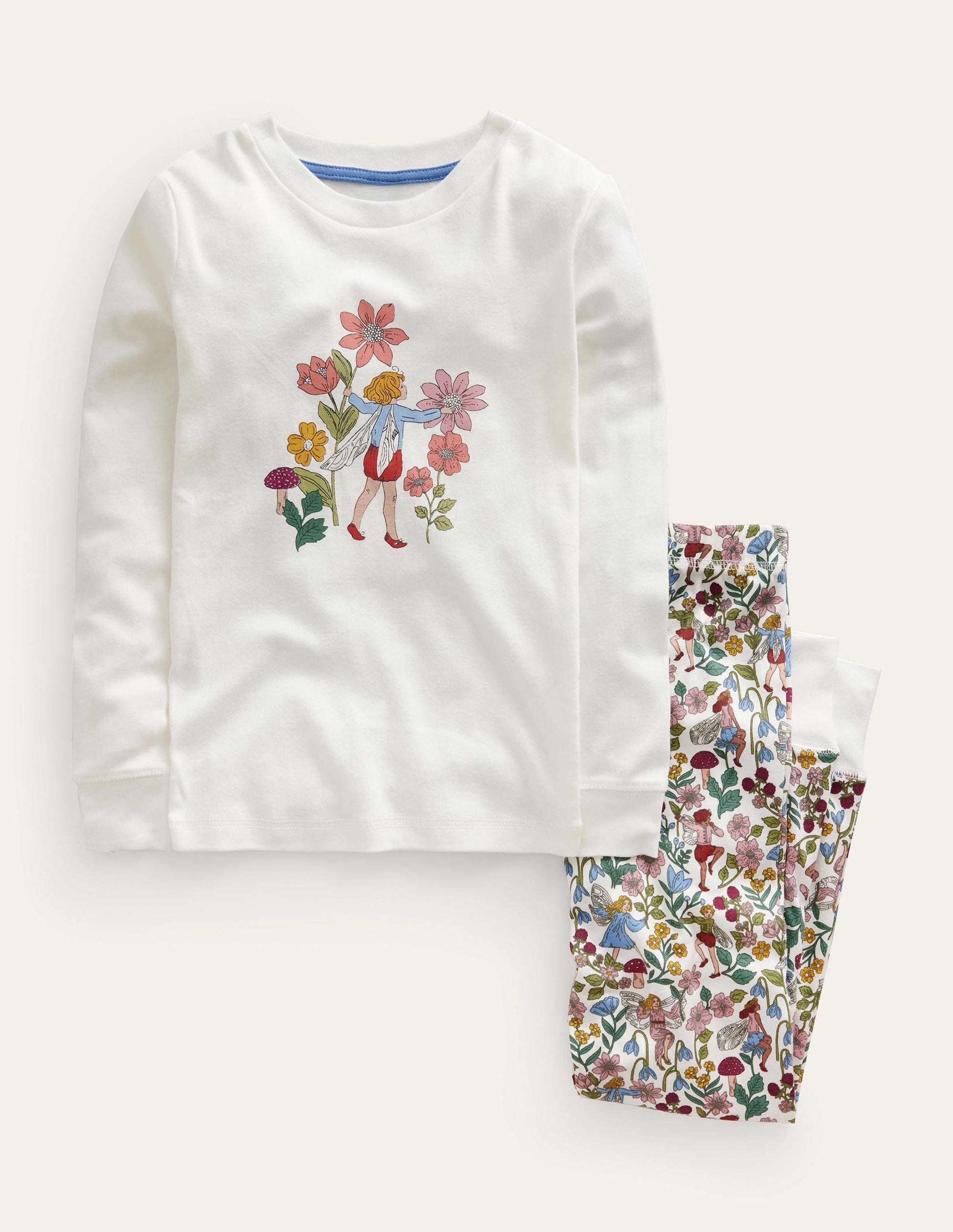 Snug Long John Pyjamas-Ivory Fairies-1
