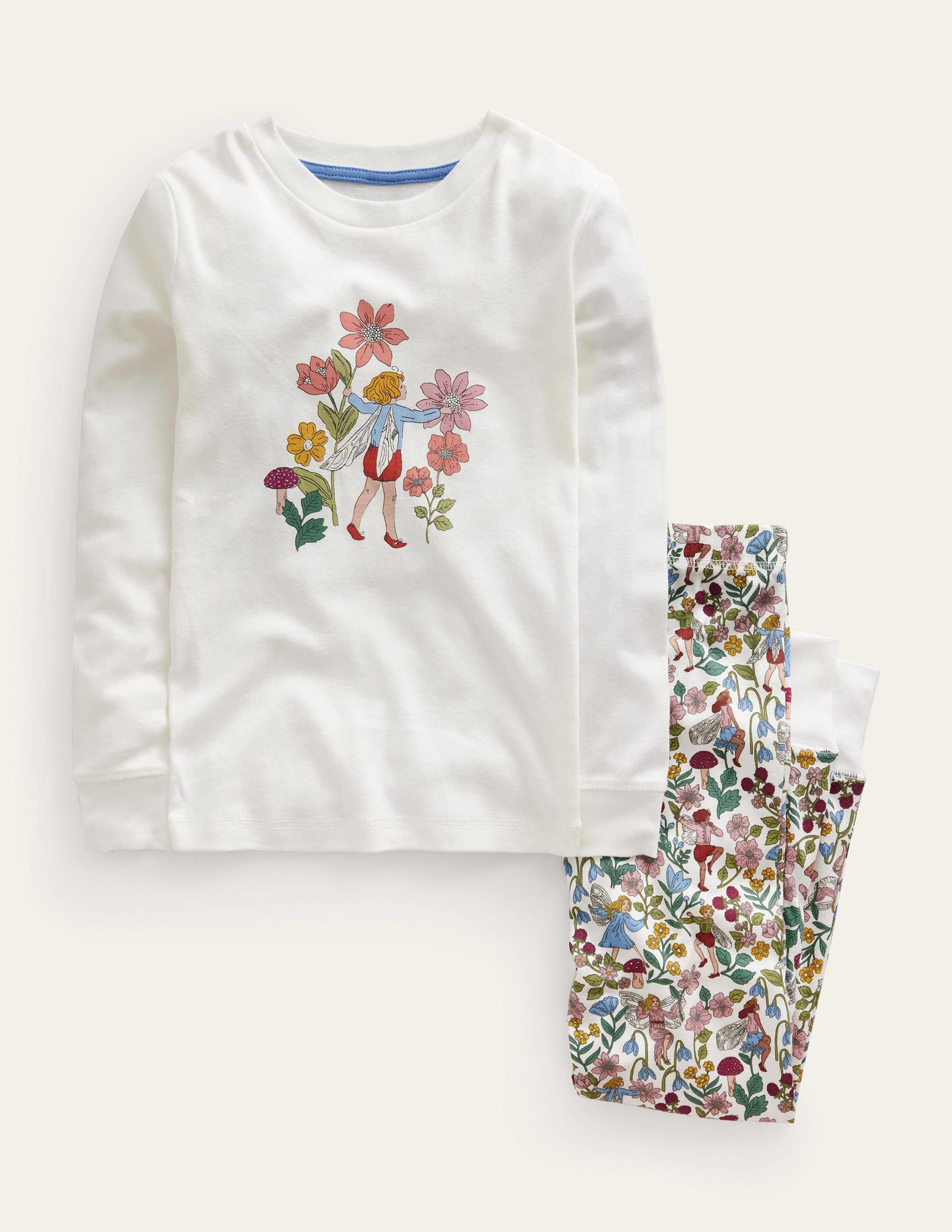Snug Long John Pyjamas-Ivory Fairies - Image 1