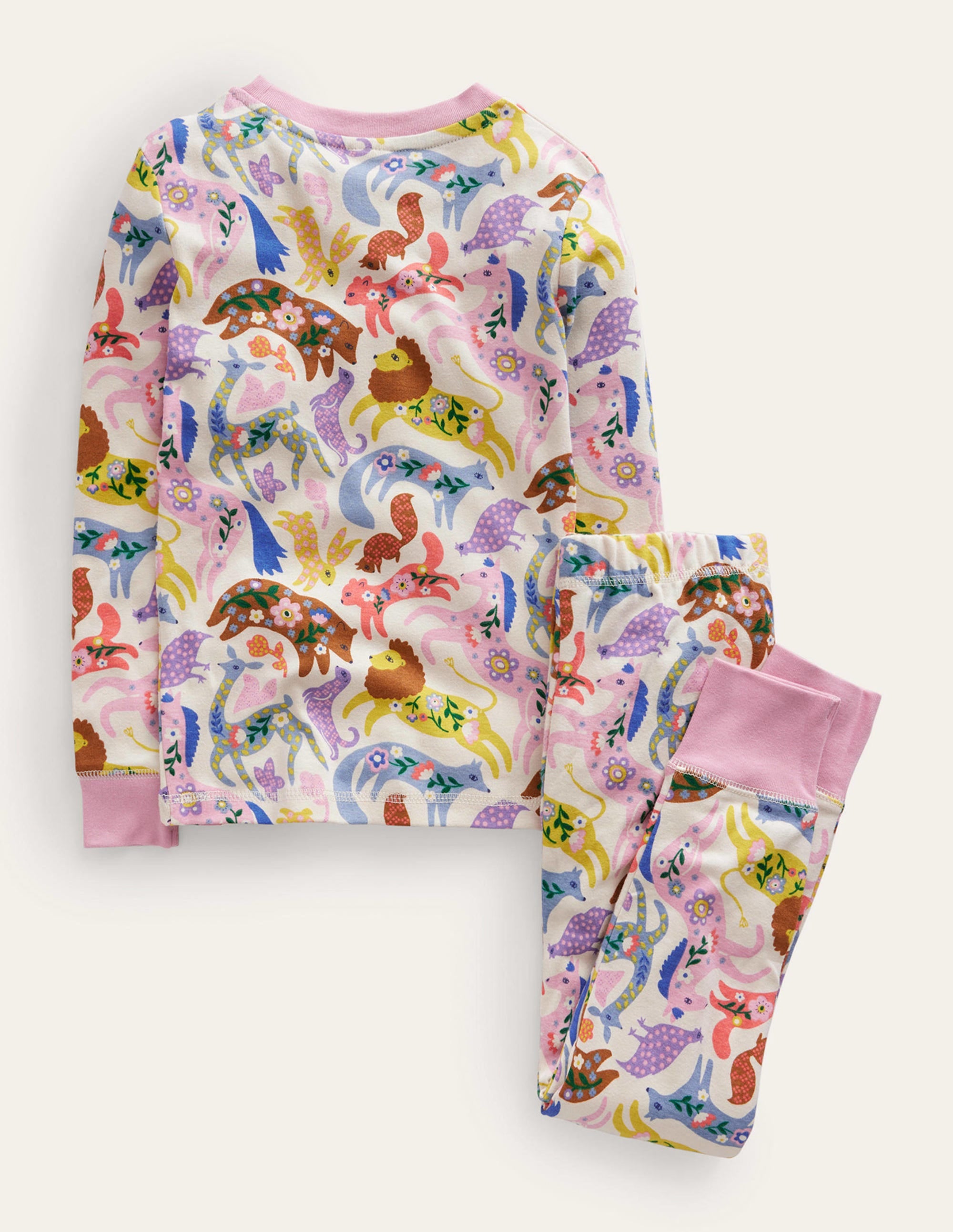 Snug Long John Pyjamas-Multi Folk Freinds - Image 2